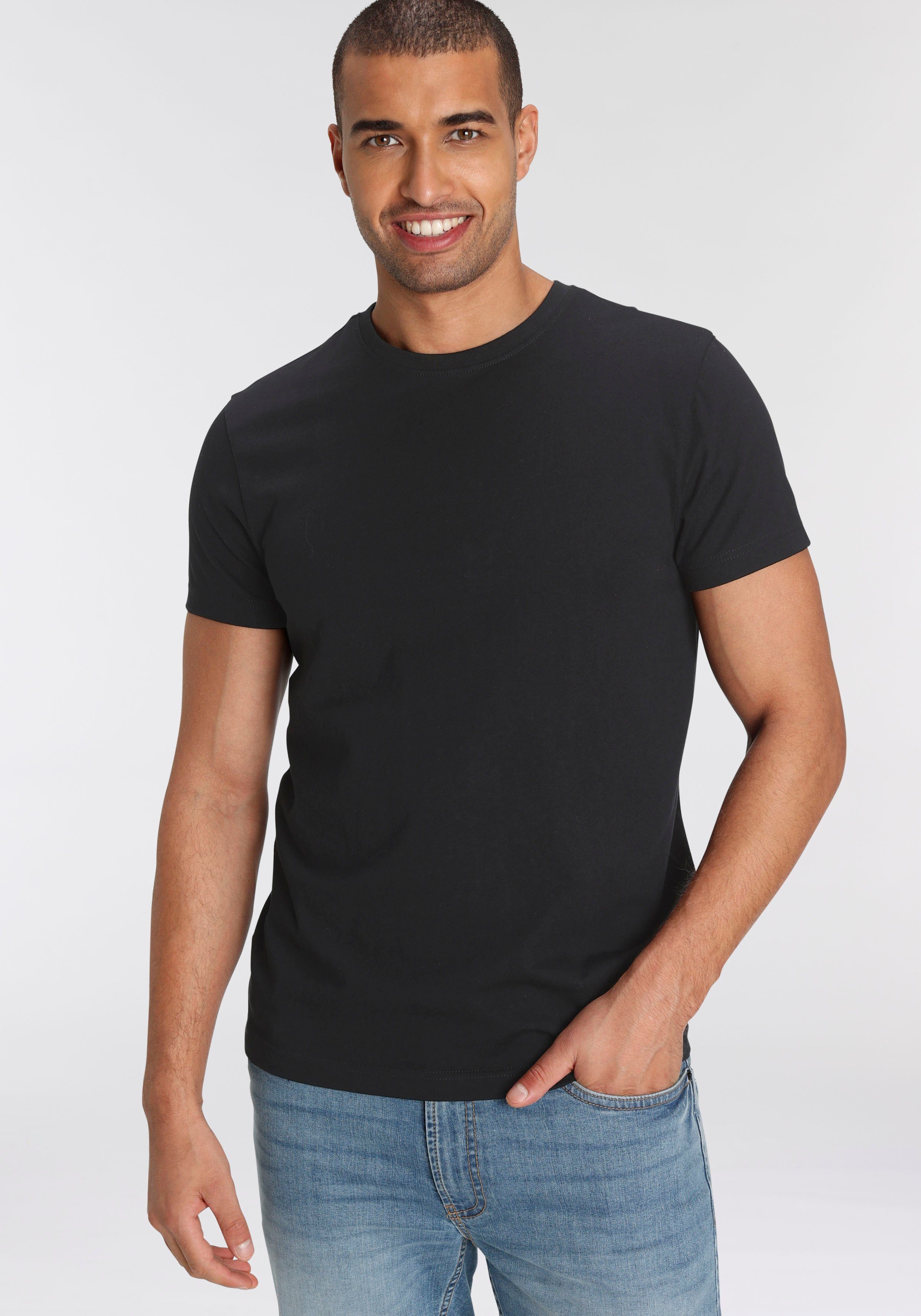 AJC T-shirt losse pasvorm basic stijl (3-delig Set van 3)