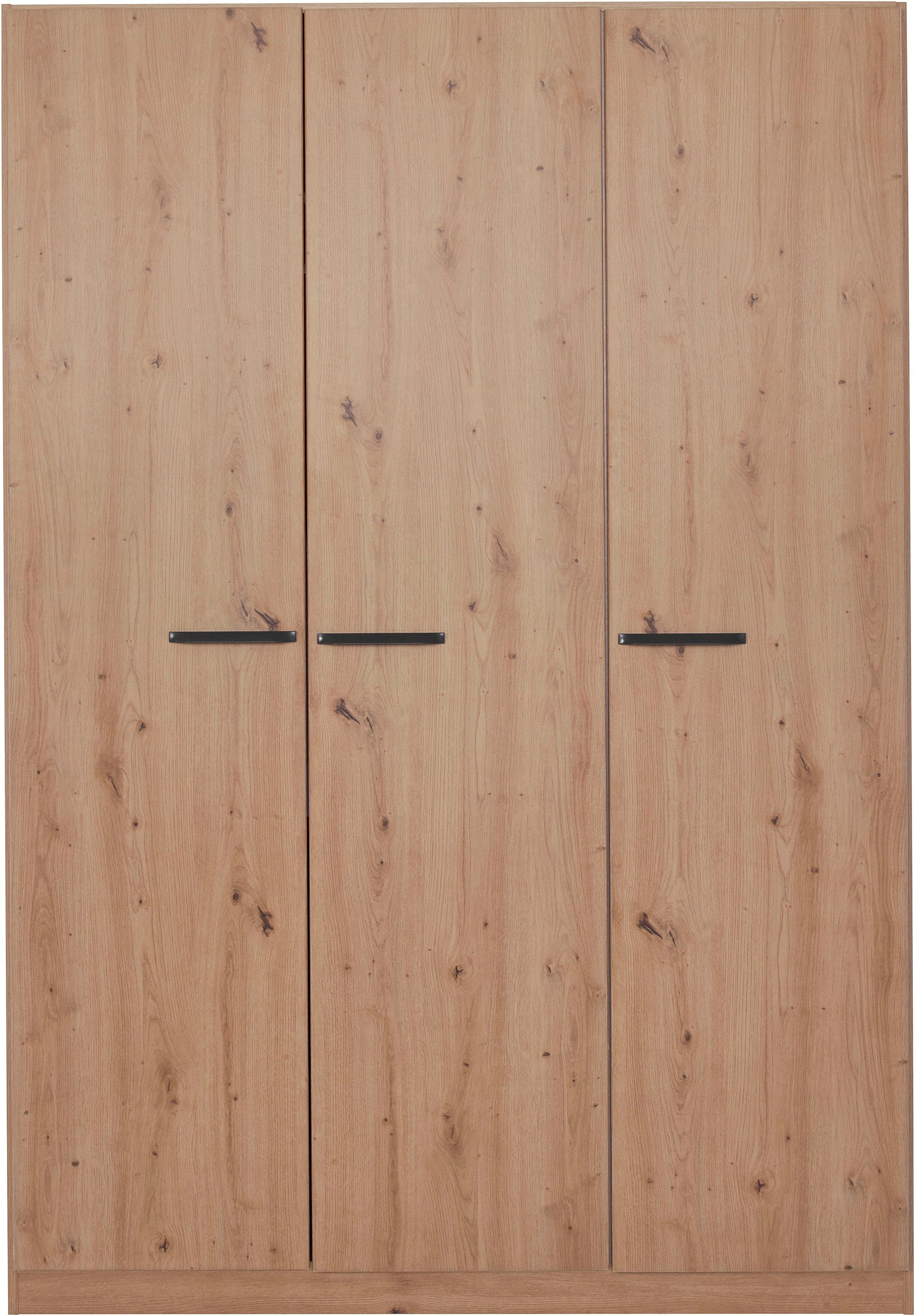 Draaideurkast Kledingkast VANDOR in drie breedtes, hoogte 197 cm, grepen in grijs metallic made in germany