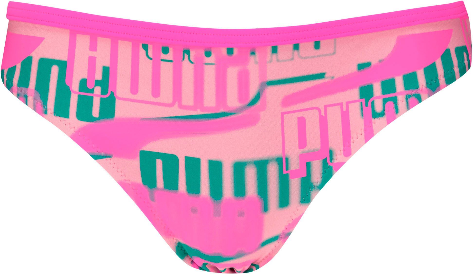 PUMA Bustierbikini met all-over logoprint (set, 2 stuks)