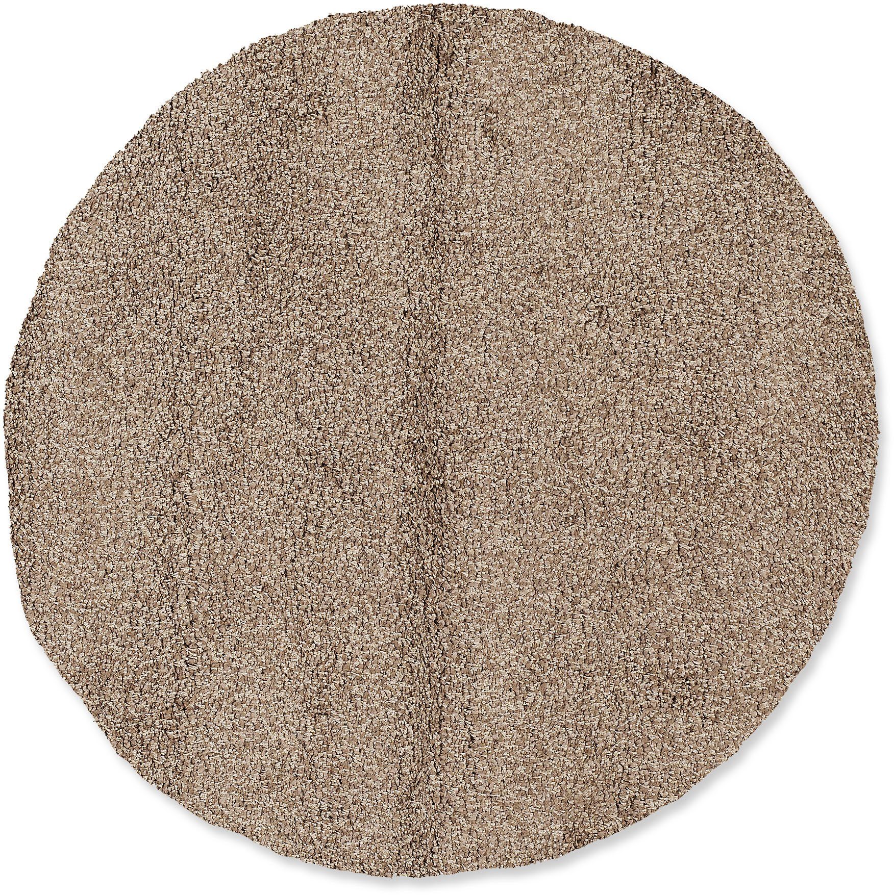 OCI DIE TEPPICHMARKE Vloerkleed Lobby Shaggy moderne vloerkleden maat Ø 150 cm x 52 mm bruin