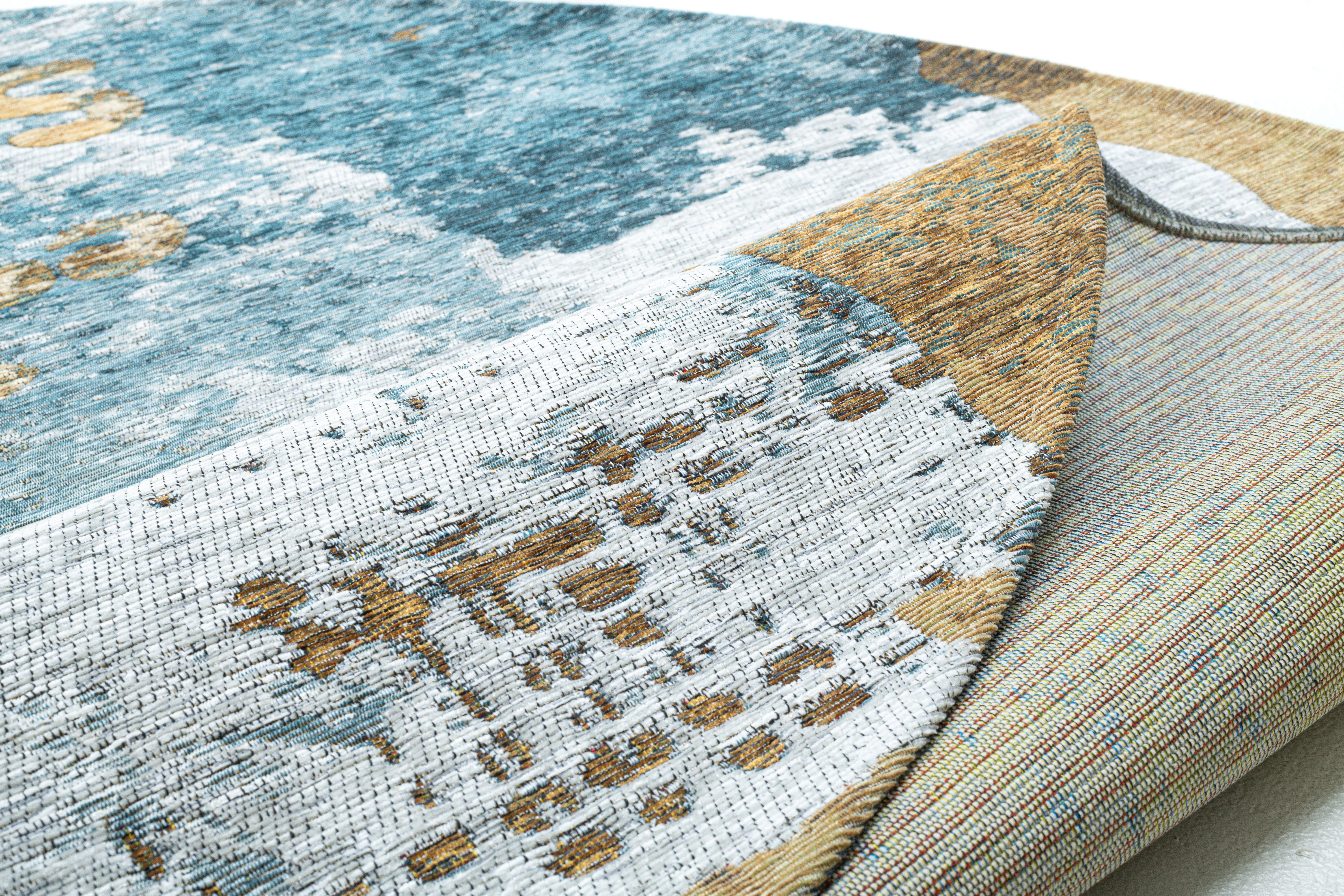 Sansibar Vloerkleed Keitum 012 Vlakweefsel, modern ontwerp, motief Sylt & gekruiste Zwaarden