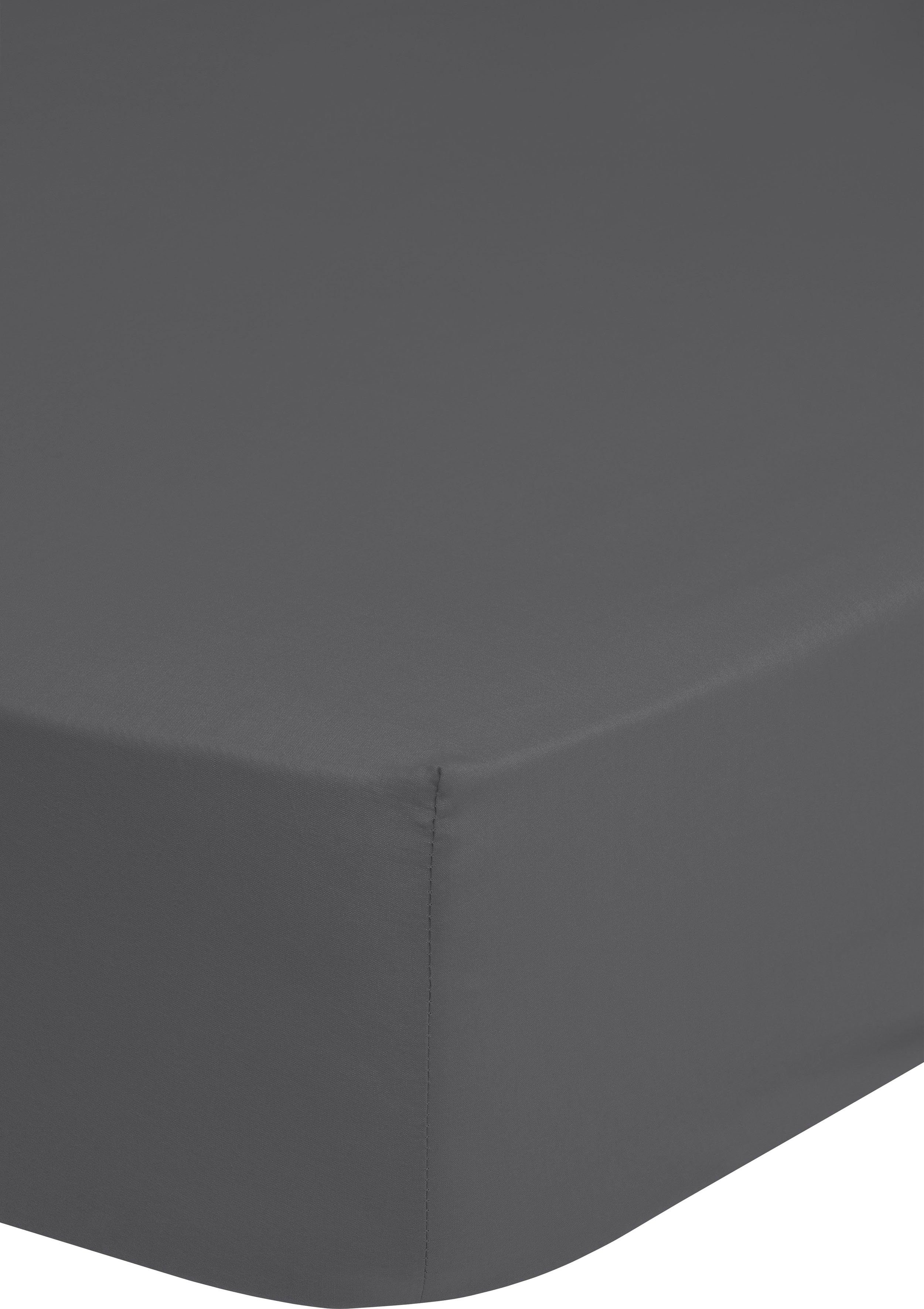 hip Hoeslaken Hip in mt. 90x200, 140x200 of 180x200 cm 100% katoen, mako-satijn, rondom elastiek, tot 25 cm hoogte (1 stuk) hoeslakens grijs