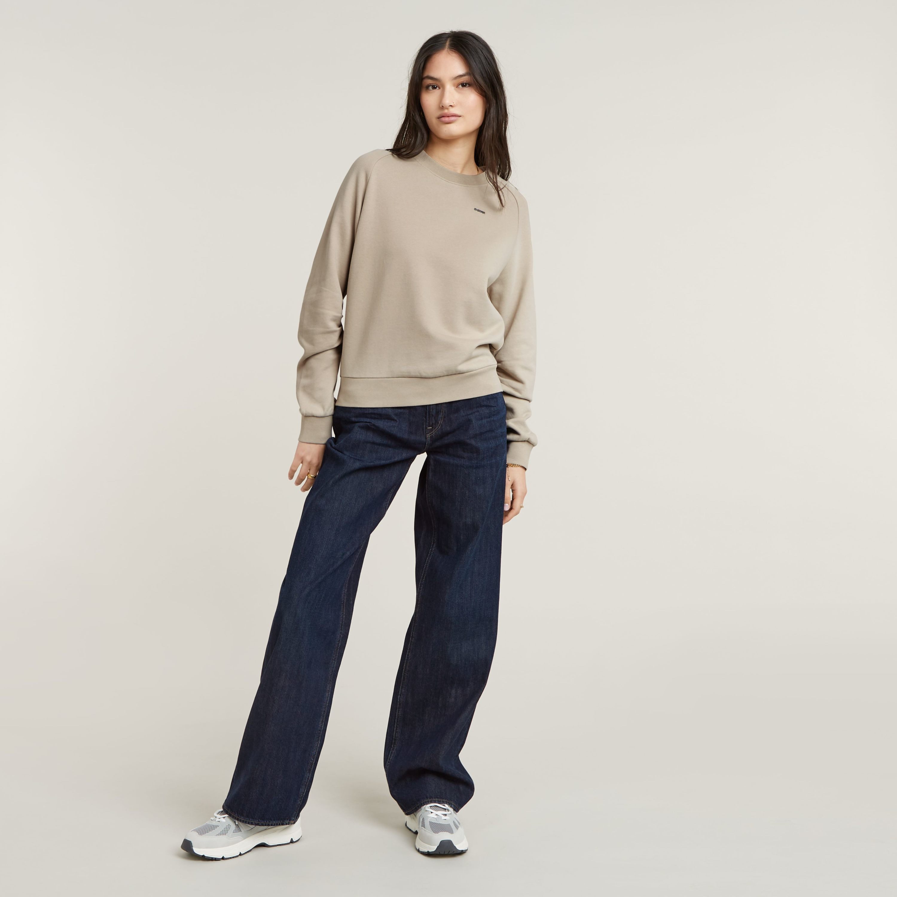 G-Star RAW Sweater Sleeve Construction met rimpeling op de ellebogen