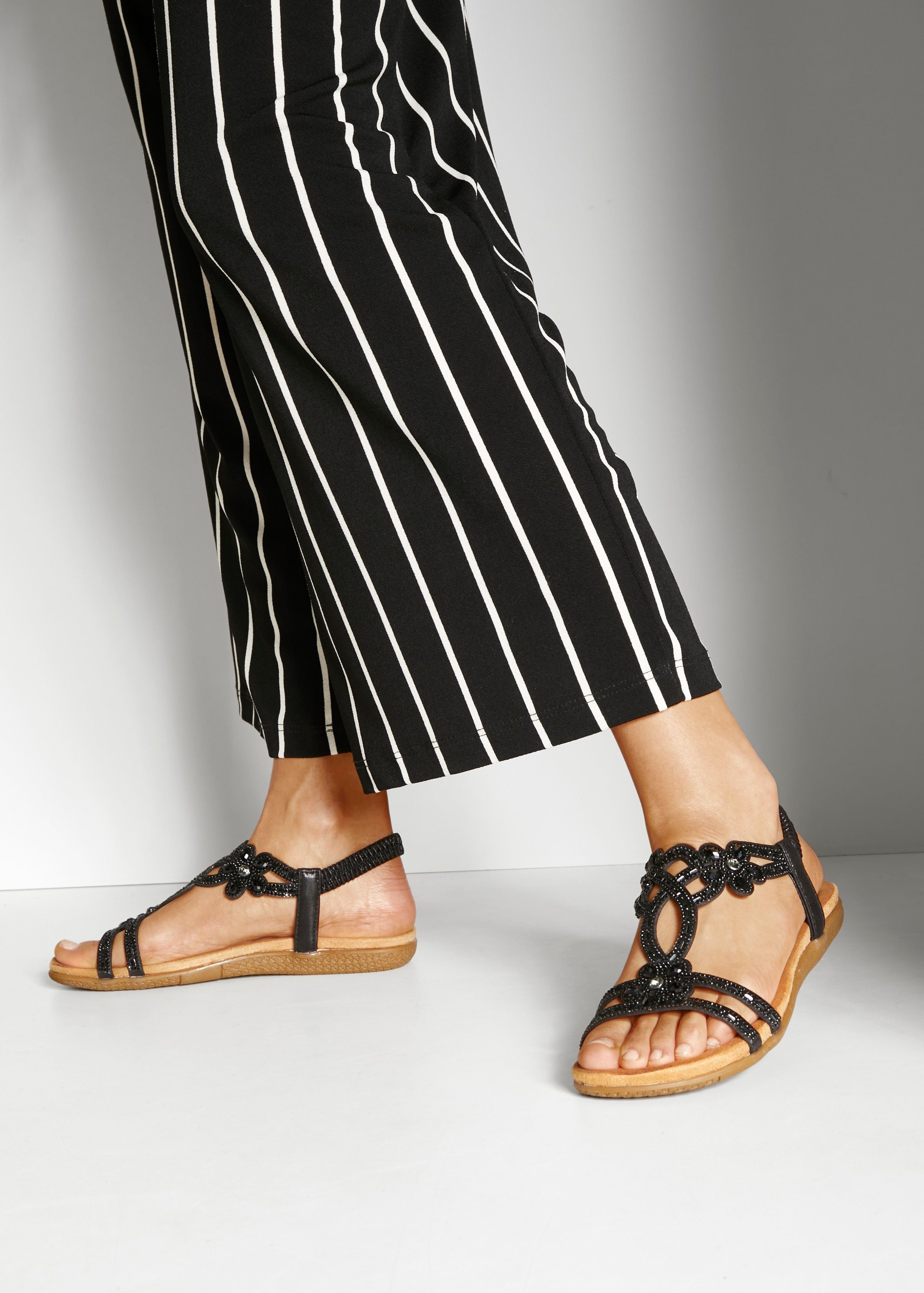 Vivance Sandalen Zomerschoen Sandalette, zomerschoen met elastische banden & glittersteentjes VEGAN