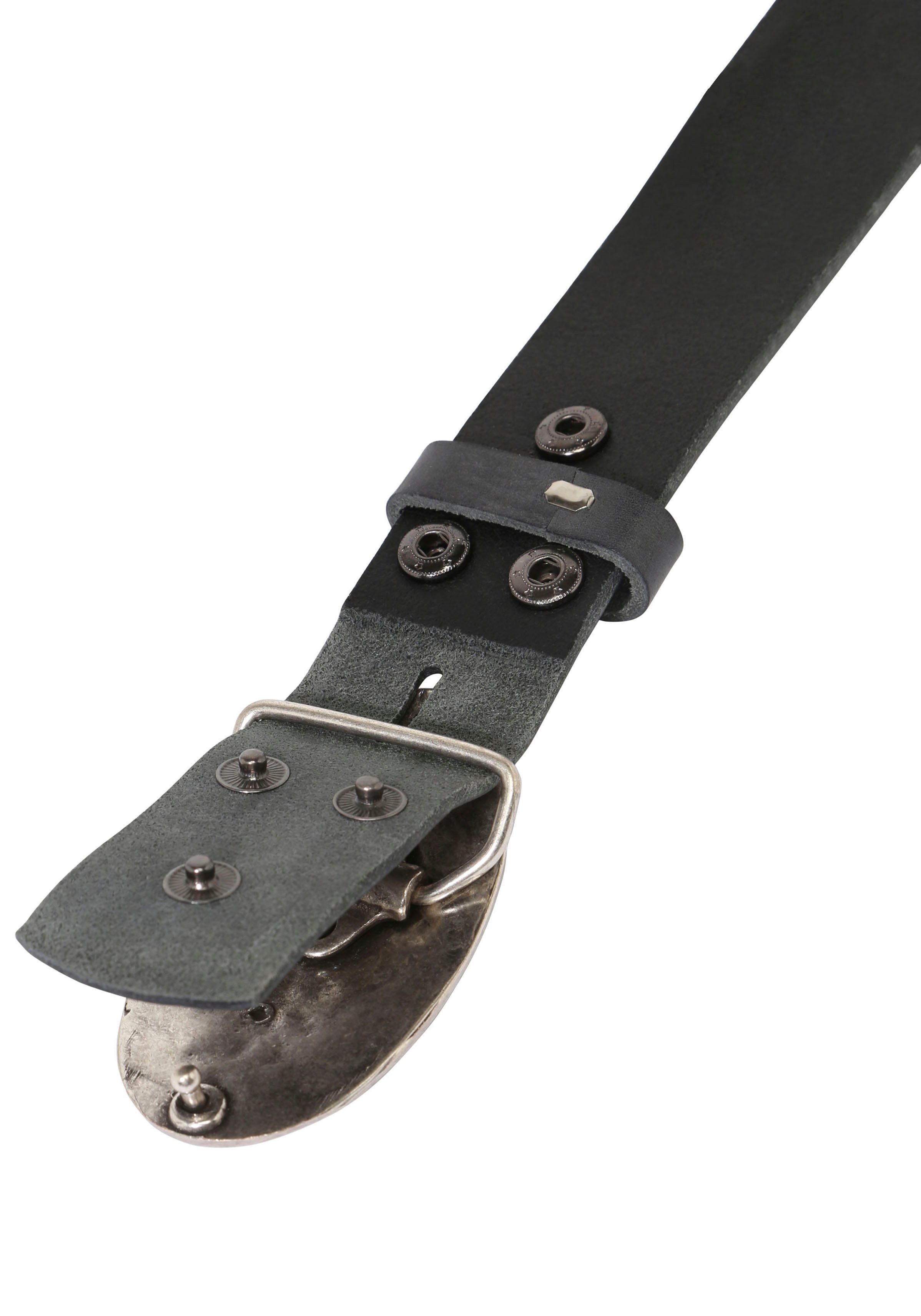 RETTUNGSRING by showroom 019° Leren riem met verwisselbare sluiting "hart ovaal"