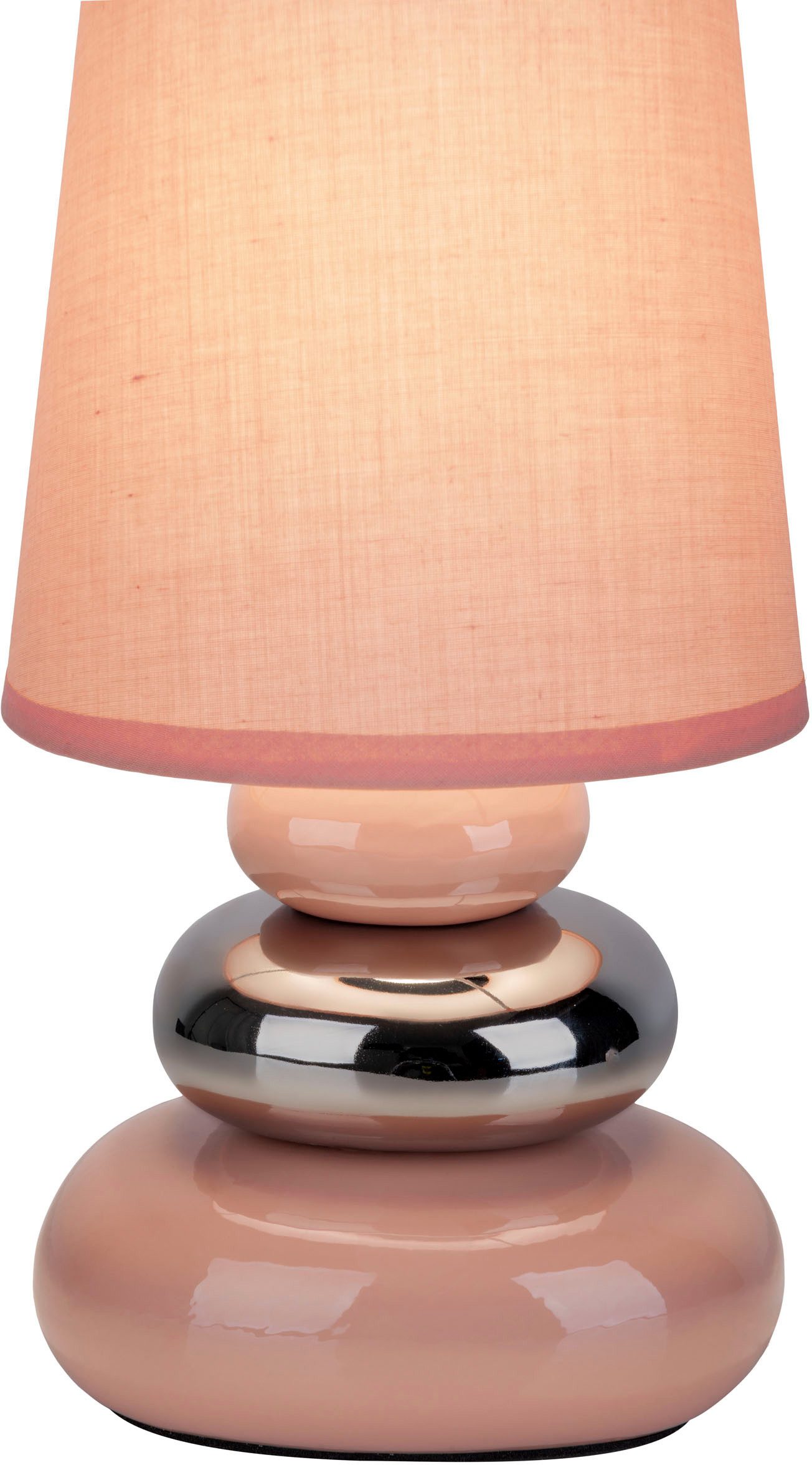 näve Tafellamp Stoney met keramieken voet en textielen kap, 1xe14/max.40 w (1 stuk)