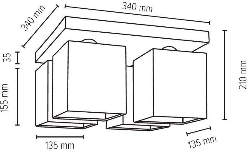 SPOT Light Plafondlamp GREAT Lampenkap van waardevolle stof, echt beton - met de hand gemaakt (1 stuk)