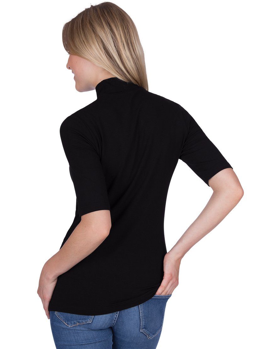 Trigema T-shirt TRIGEMA T-shirt met elastische opstaande kraag (1-delig)