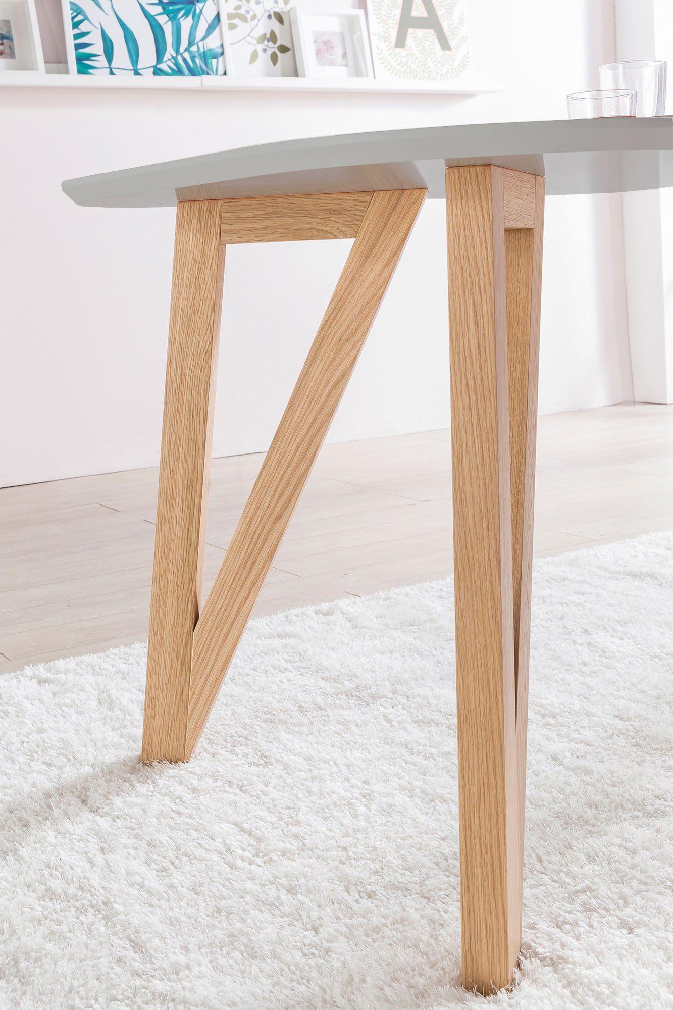 SalesFever Eettafel Haarspeldpoten van massief eiken