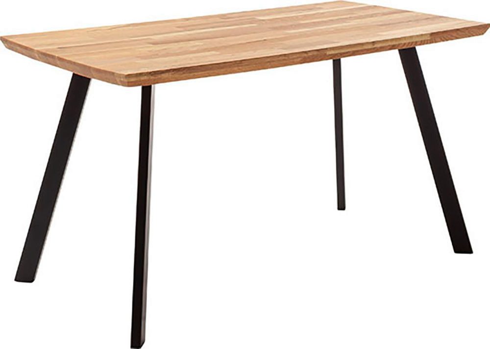 MCA living Eettafel Zeballos, TOPSELLER! Tafelblad van Zerreiche, Zwitserse rand, belastbaar tot 100 kg (1 stuk)