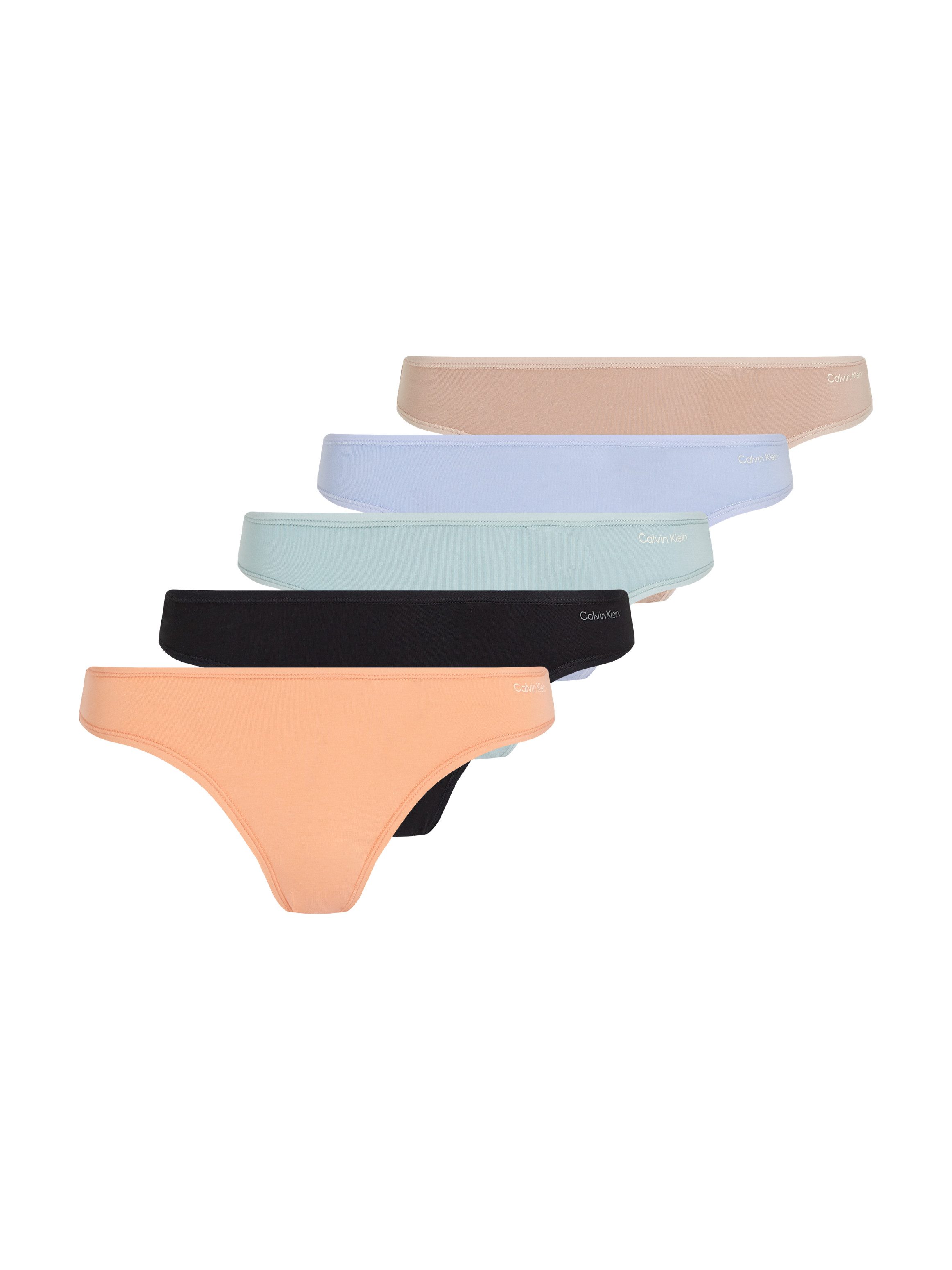Calvin Klein Tanga THONG 5PK met logo-opschrift (Set van 5)