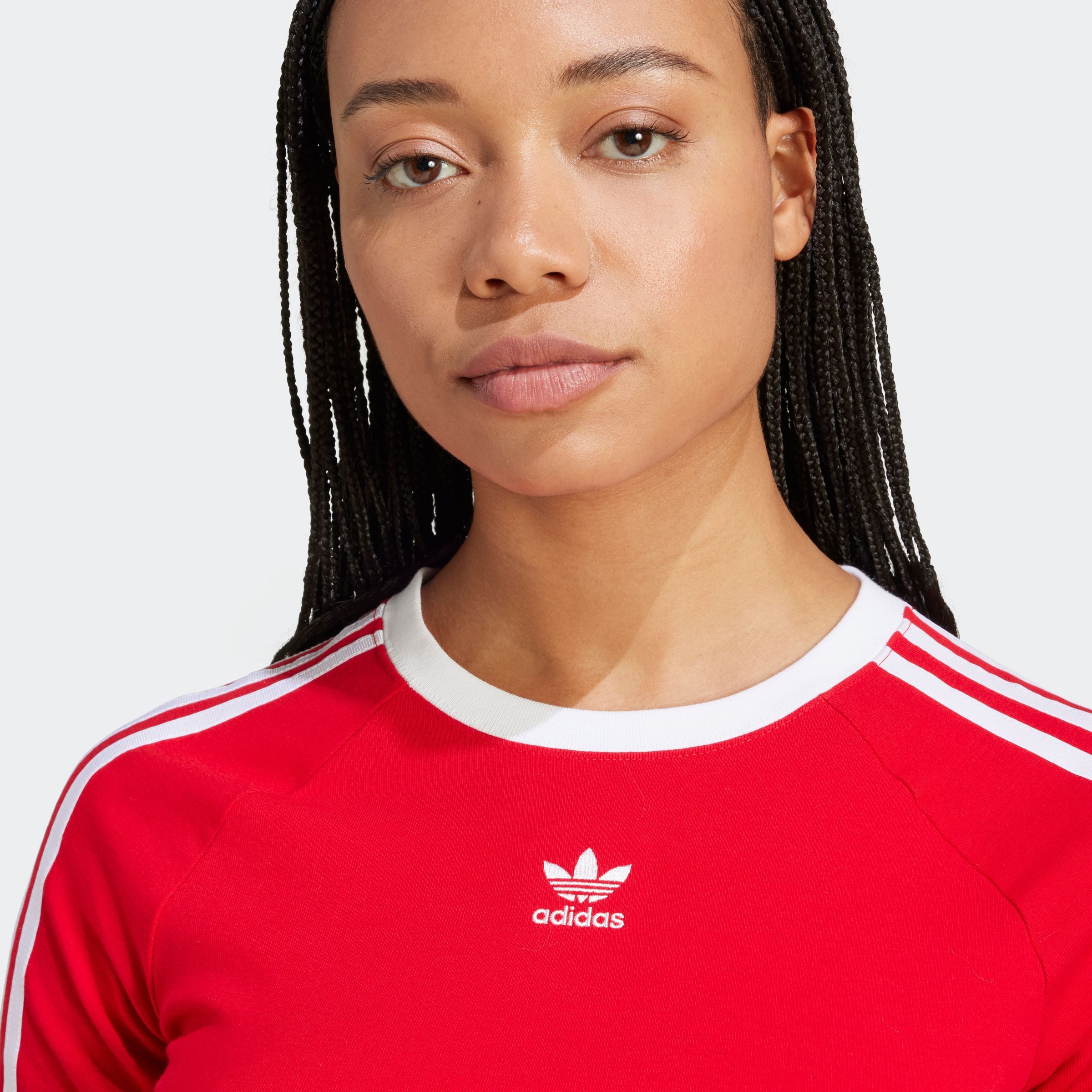 adidas Originals T-shirt 3 S BABY TEE Cropped drie-strepen shirt