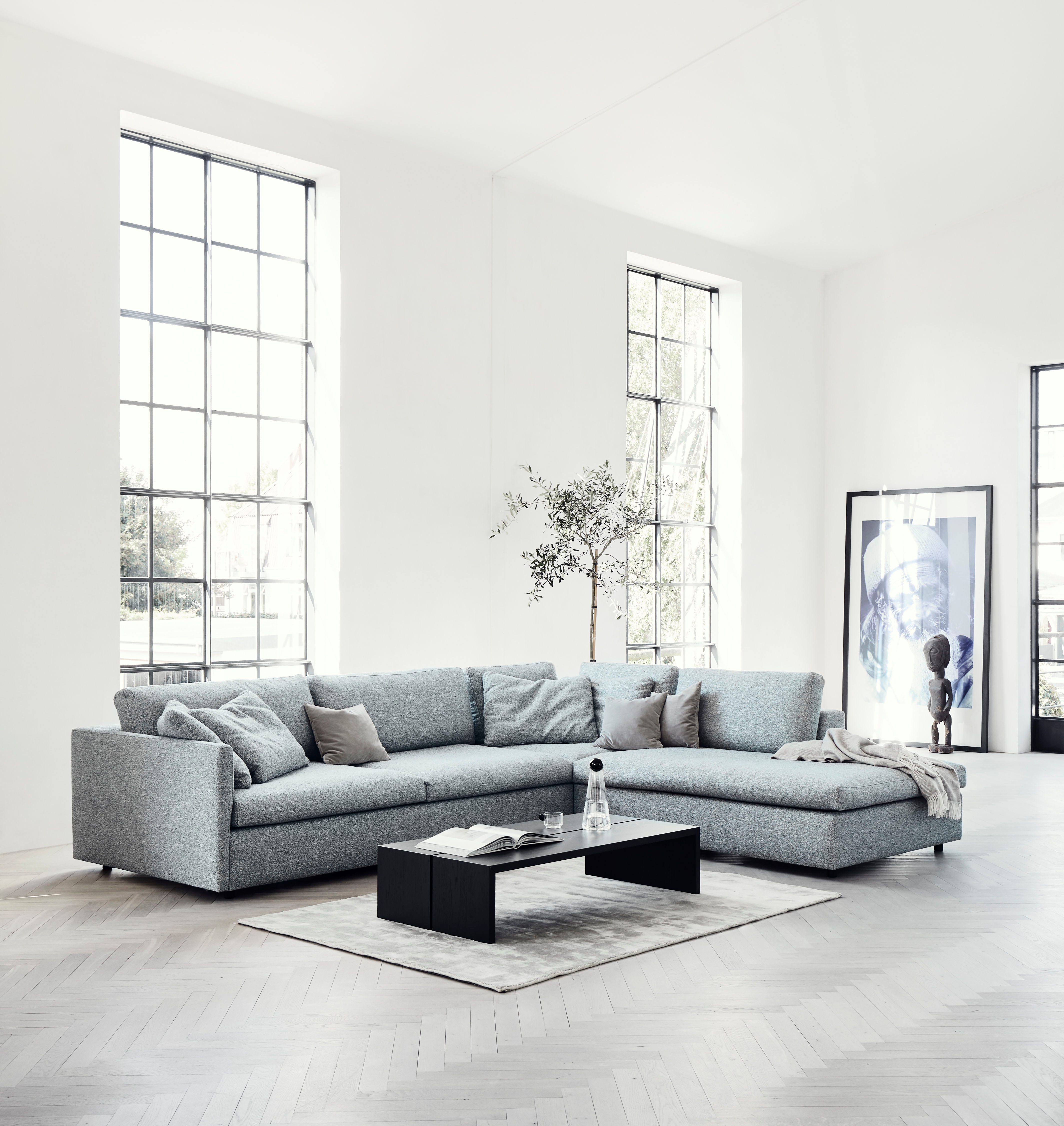 FLEXLUX Hoekbank Lovane, elegant en tijdloos, comfortabel, L-vorm Zacht en zeer comfortabel, grote zitdiepte op koudschuim, inclusief sierkussen