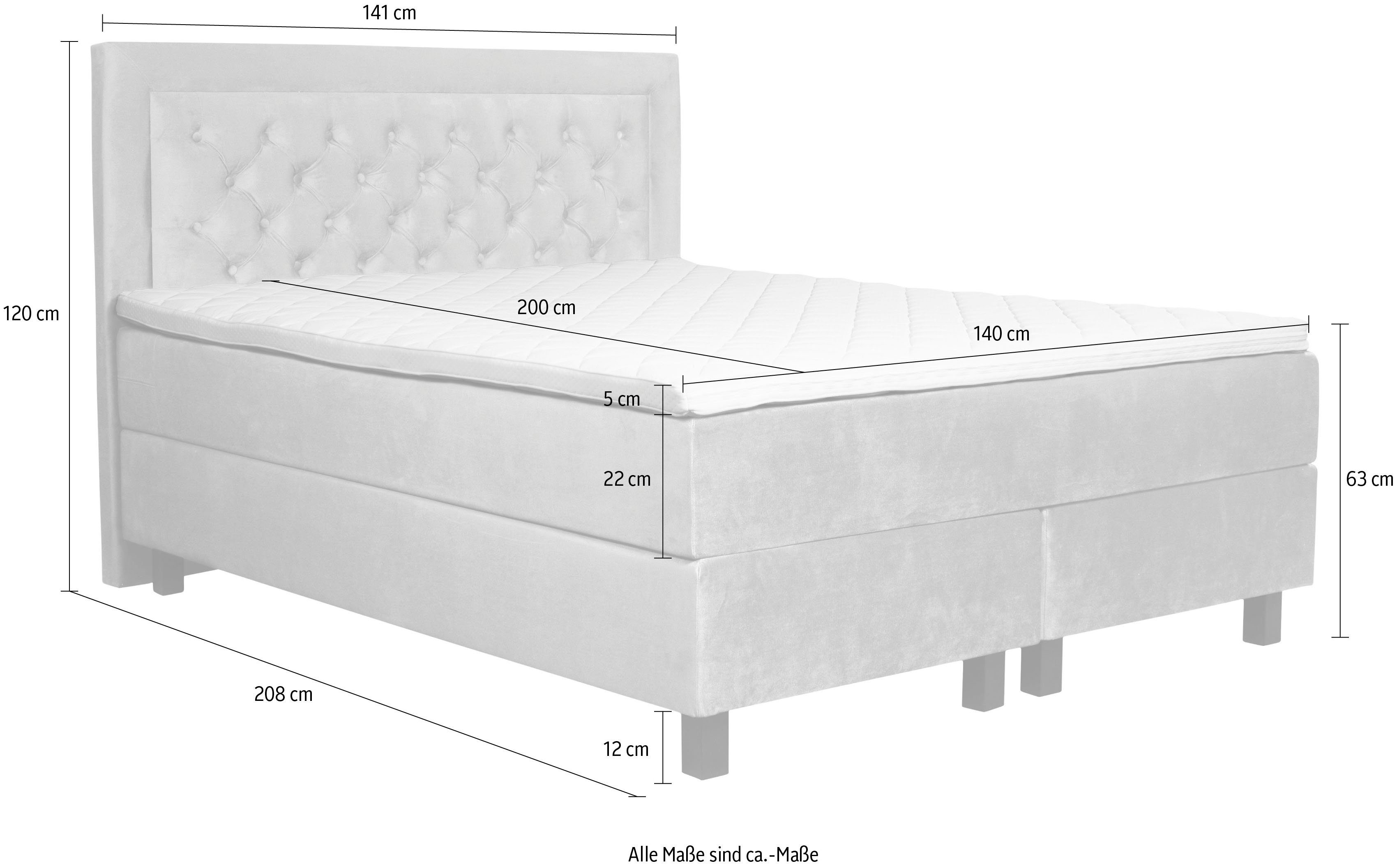 Leonique Boxspring JEANNE incl. topmatras met pocketveringsmatras
