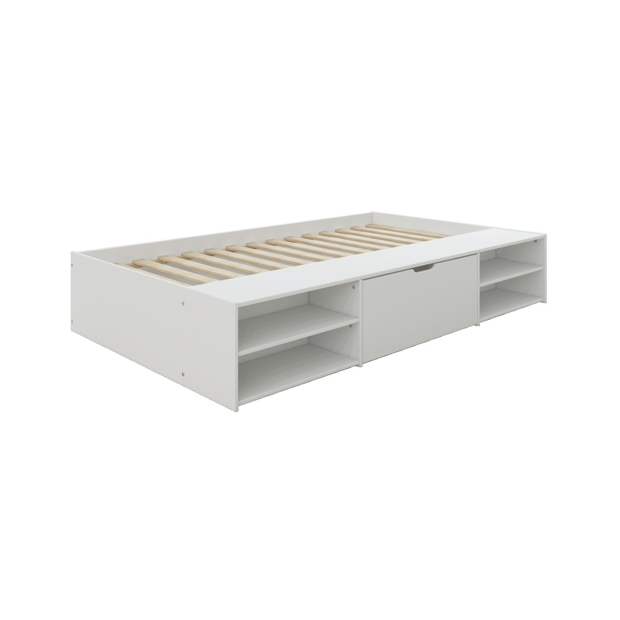 Home affaire Bed Magdala inclusief lattenbodem, veel opbergruimte, brede plank, fsc® gecertificeerd