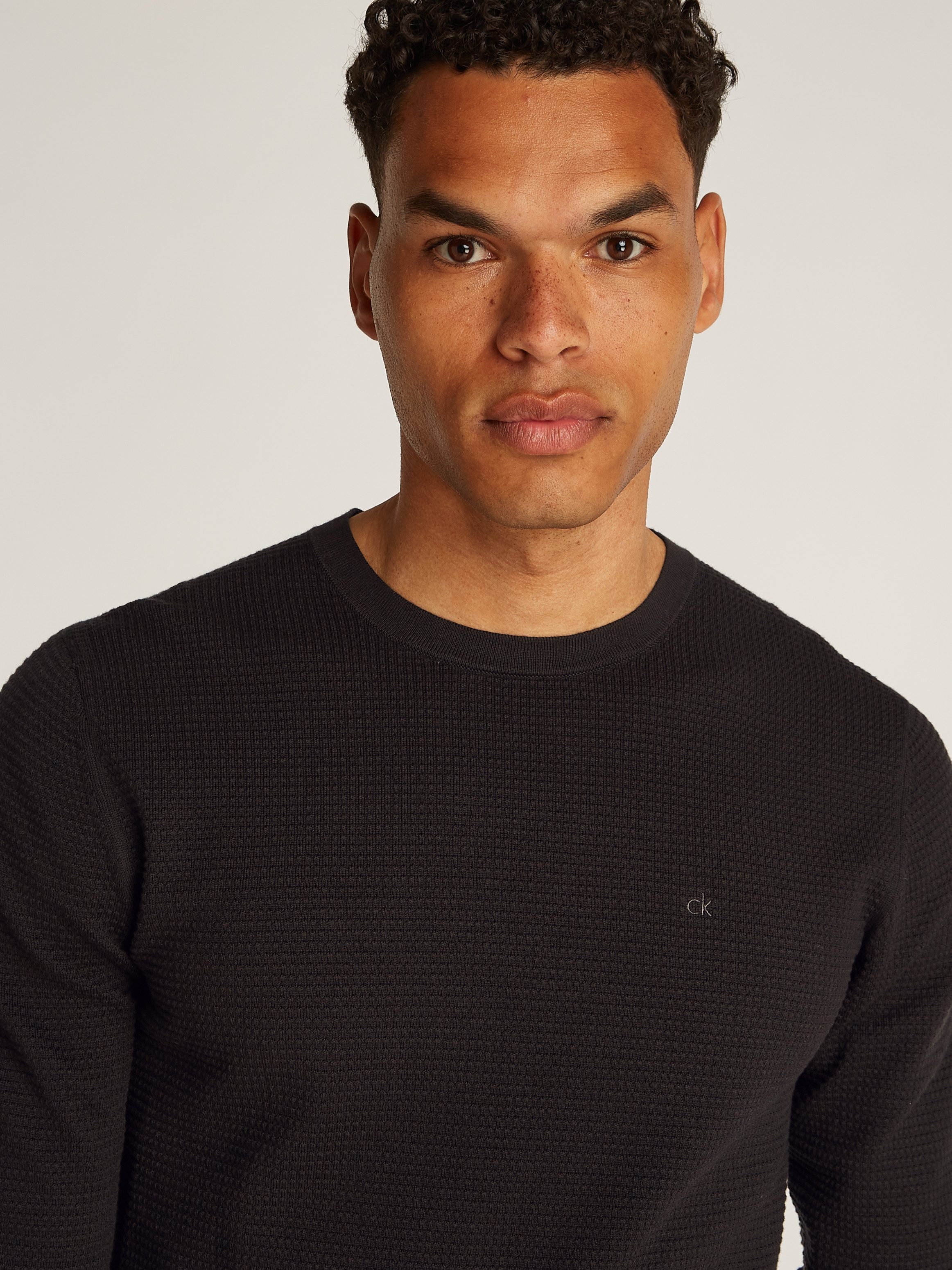 Calvin Klein Trui met ronde hals WAFFLE TEXTURE CN SWEATER