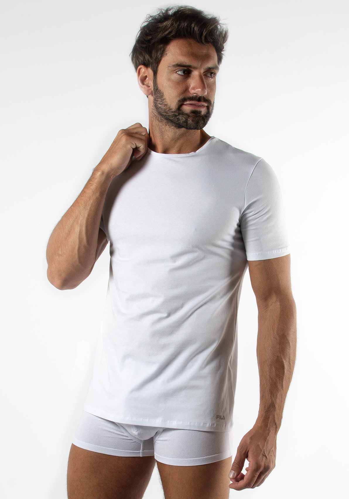 Fila T-shirt met klassiek ronde hals en korte mouwen (Set van 2)