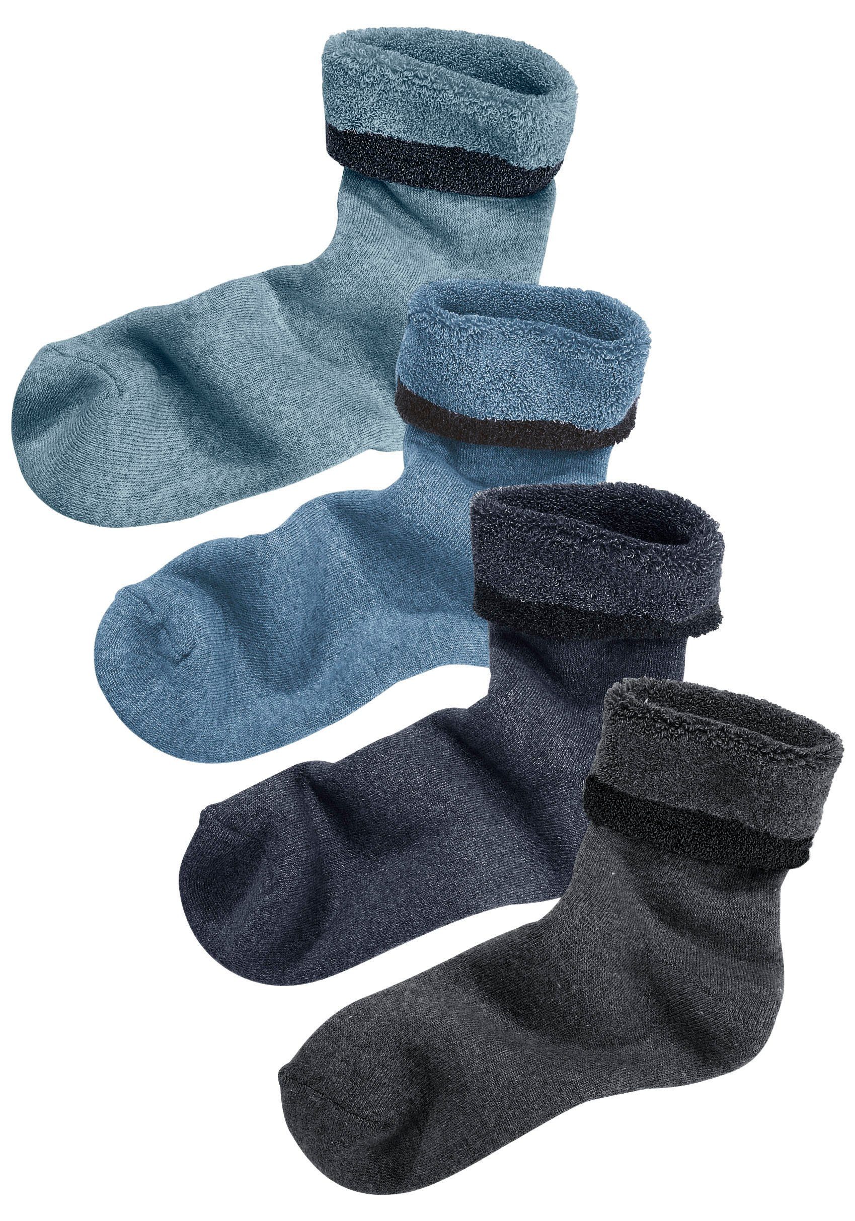 Lavana Wellness-sokken met frottébinnenkant (set, 4 paar)