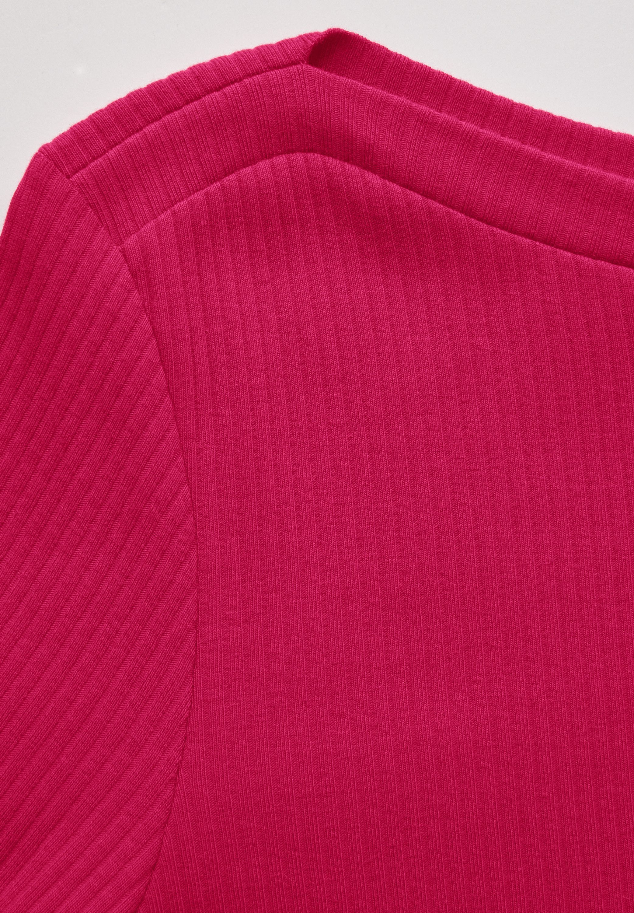 STREET ONE Shirt met lange mouwen met ribstructuur