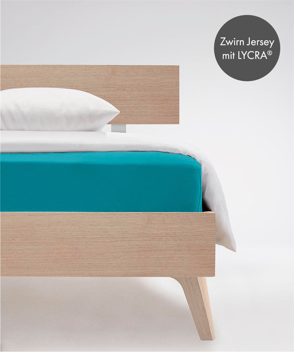 fleuresse Hoeslaken Comfort duurzaam & kreukvrij, perfecte pasvorm door power-stretch (1 stuk) hoeslakens maat 180 cm x 200-220 cm groen