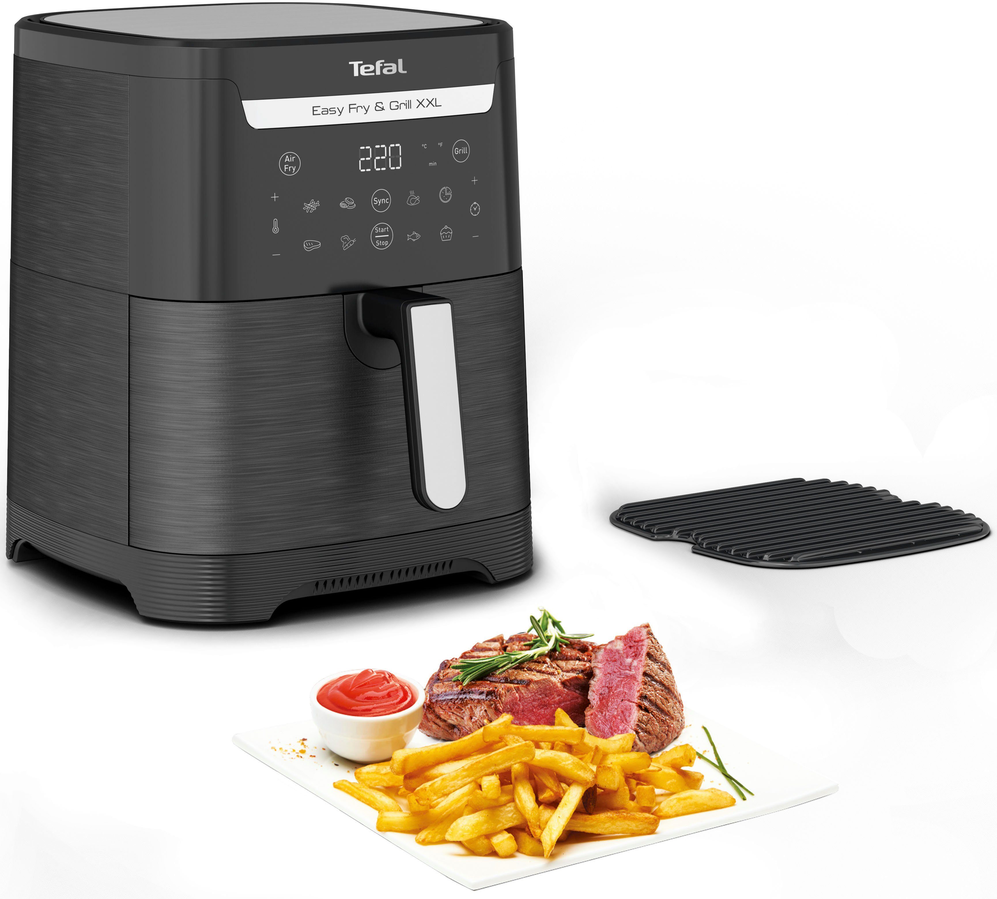 Tefal Airfryer EY8018 Easy Fry & grill XXL, 2-in-1 2 aparte zones, 6,5 l xxl-inhoud, ey8018