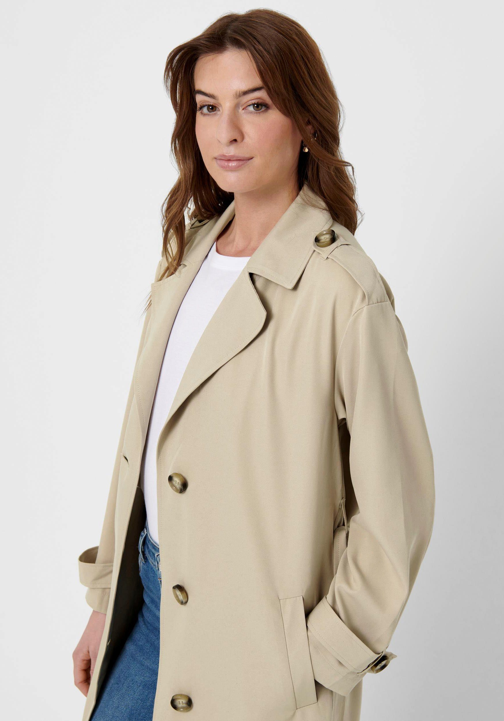 Only Trenchcoat ONLLINE X-LONG TRENCHCOAT OTW NOOS met bindriem in de taille - 2 zijzakken