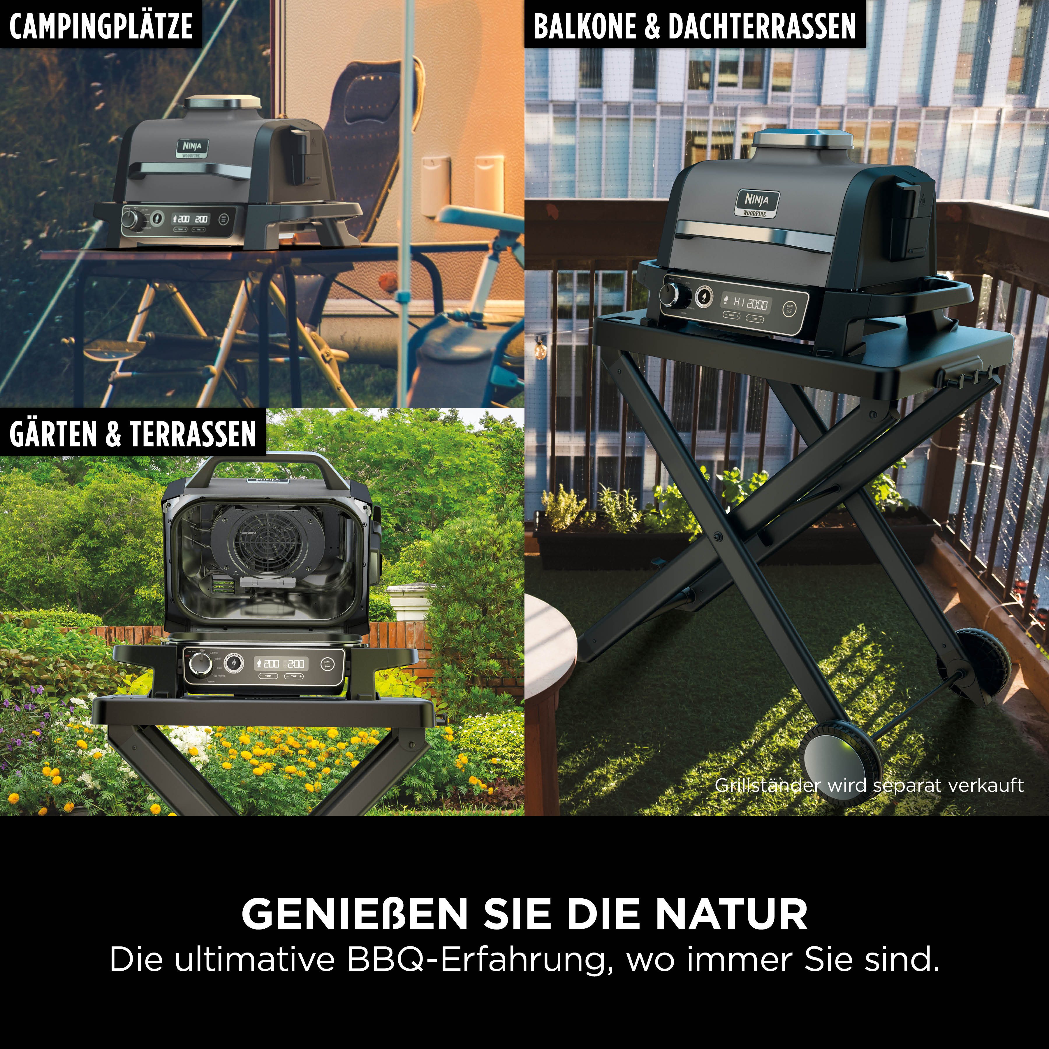 NINJA Tafelgrill Ninja Woodfire OG701EU Elektrische outdoorgrill
