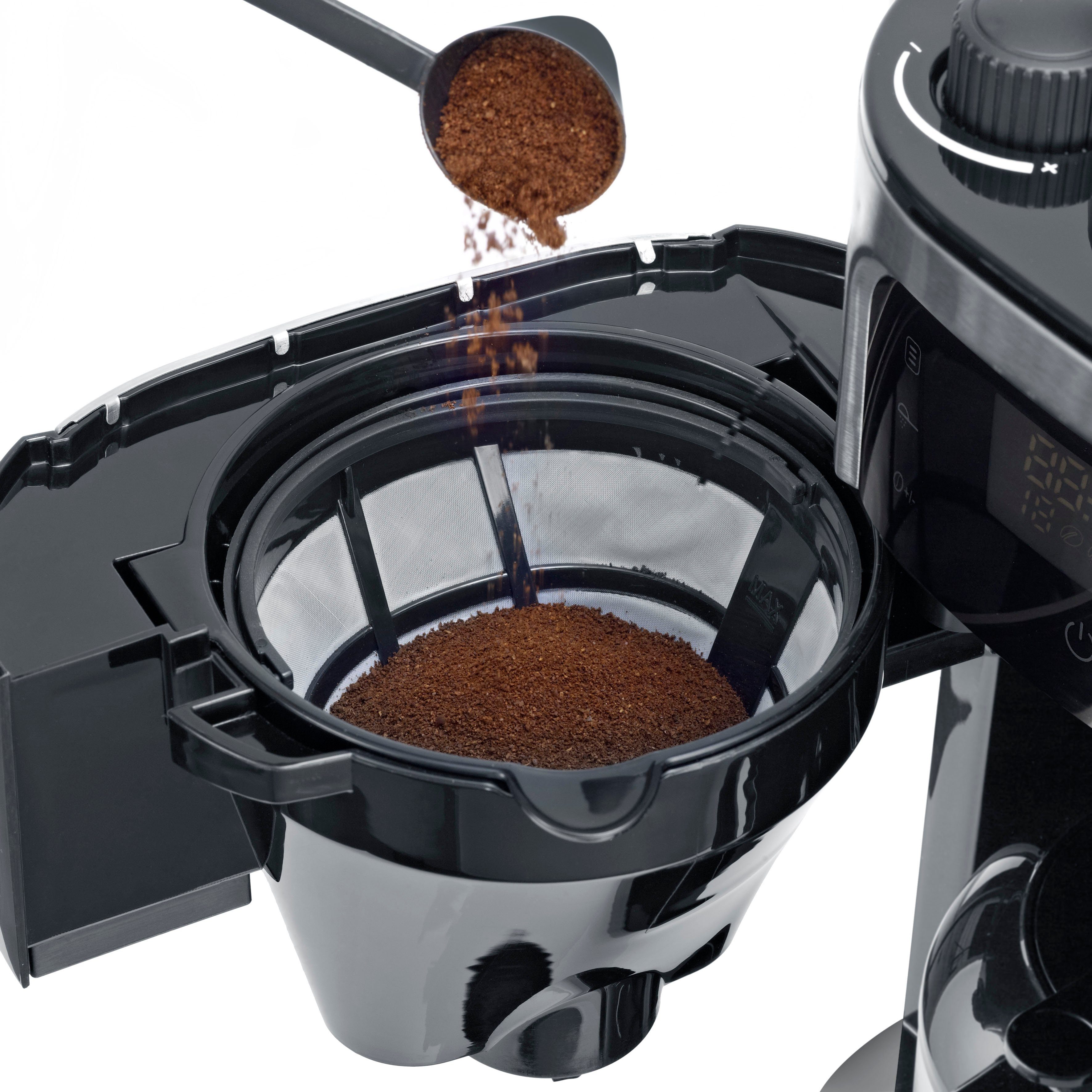 Severin Koffiezetapparaat met bonenmaler KA 4814, 1 l, met maalwerk, zwenkfilter, led-touchscreen, timerfunctie