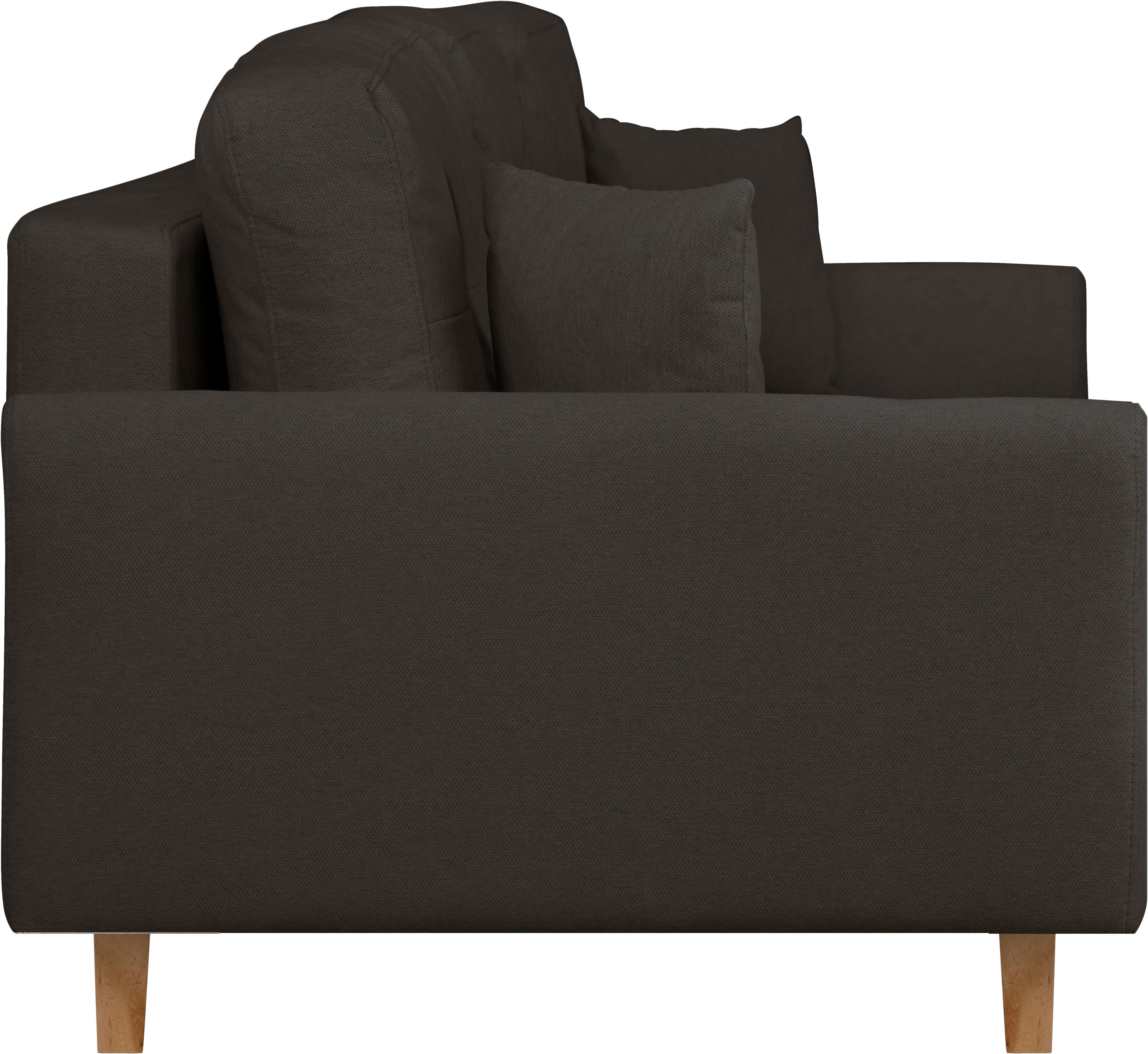 Home affaire 2-zitsbank TRIPLO met golfsysteem, afmetingen B/D/H: 165/100/89 cm Bank met stiksel in het ruggebied, incl. rugkussen en sierkussen