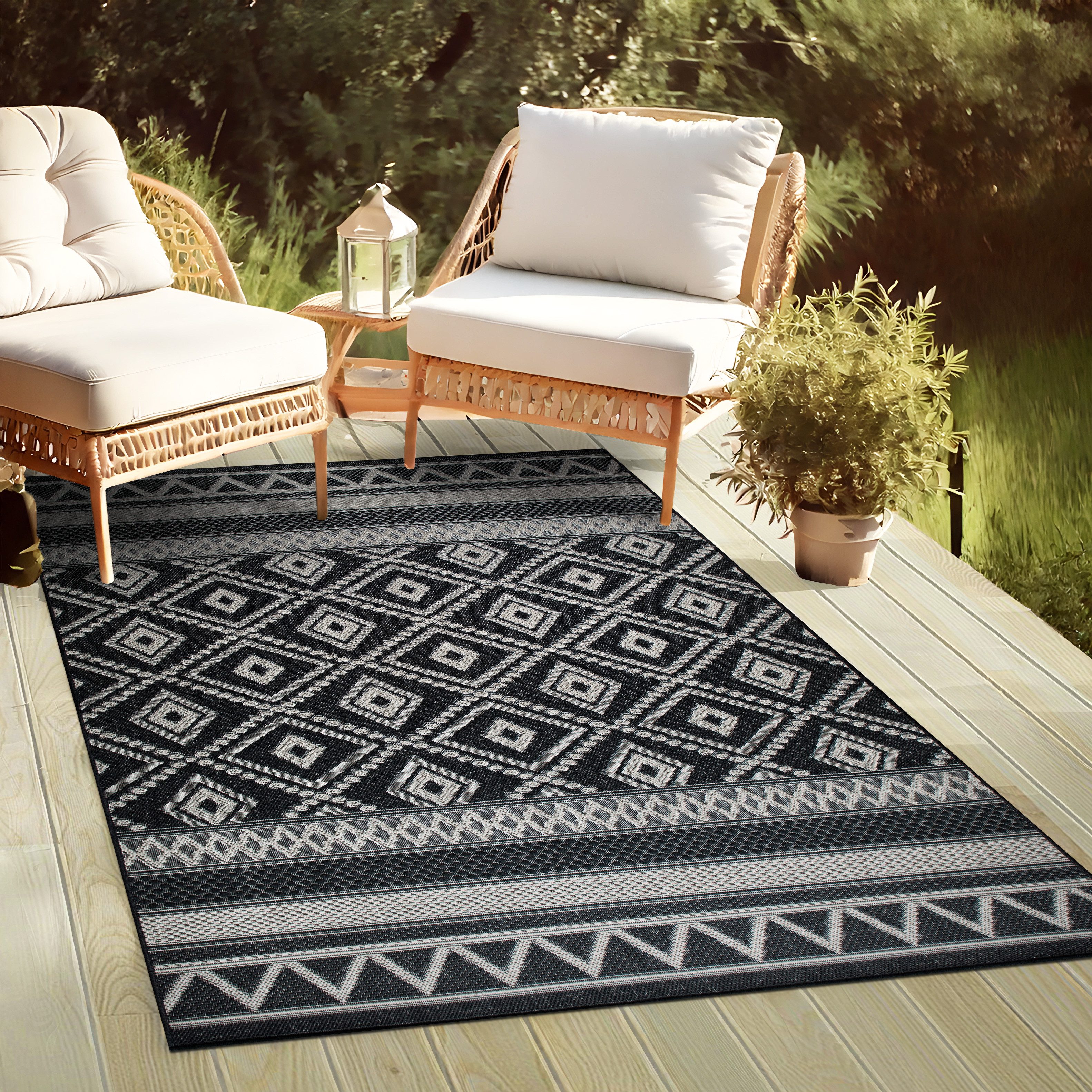 my home Vloerkleed Toronto is ook als loper verkrijgbaar Geschikt voor binnen en buiten, sisal-look, weerbestendig & uv-bestendig, boho