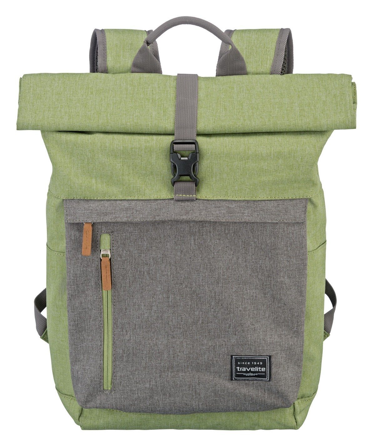 travelite Vrijetijdsrugzak BASICS Rollup Rugzak Werkrugzak sportrugzak reiserugzak schoolrugzak unisex rugzakken groen