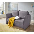 inosign zithoek tiny mike veranderbare sofa: 2 hockers in bank geïntegreerd, kunnen apart worden gezet, met opstaande naad en fijne stiksels, zitbreedte 120 cm (3-delig) zilver