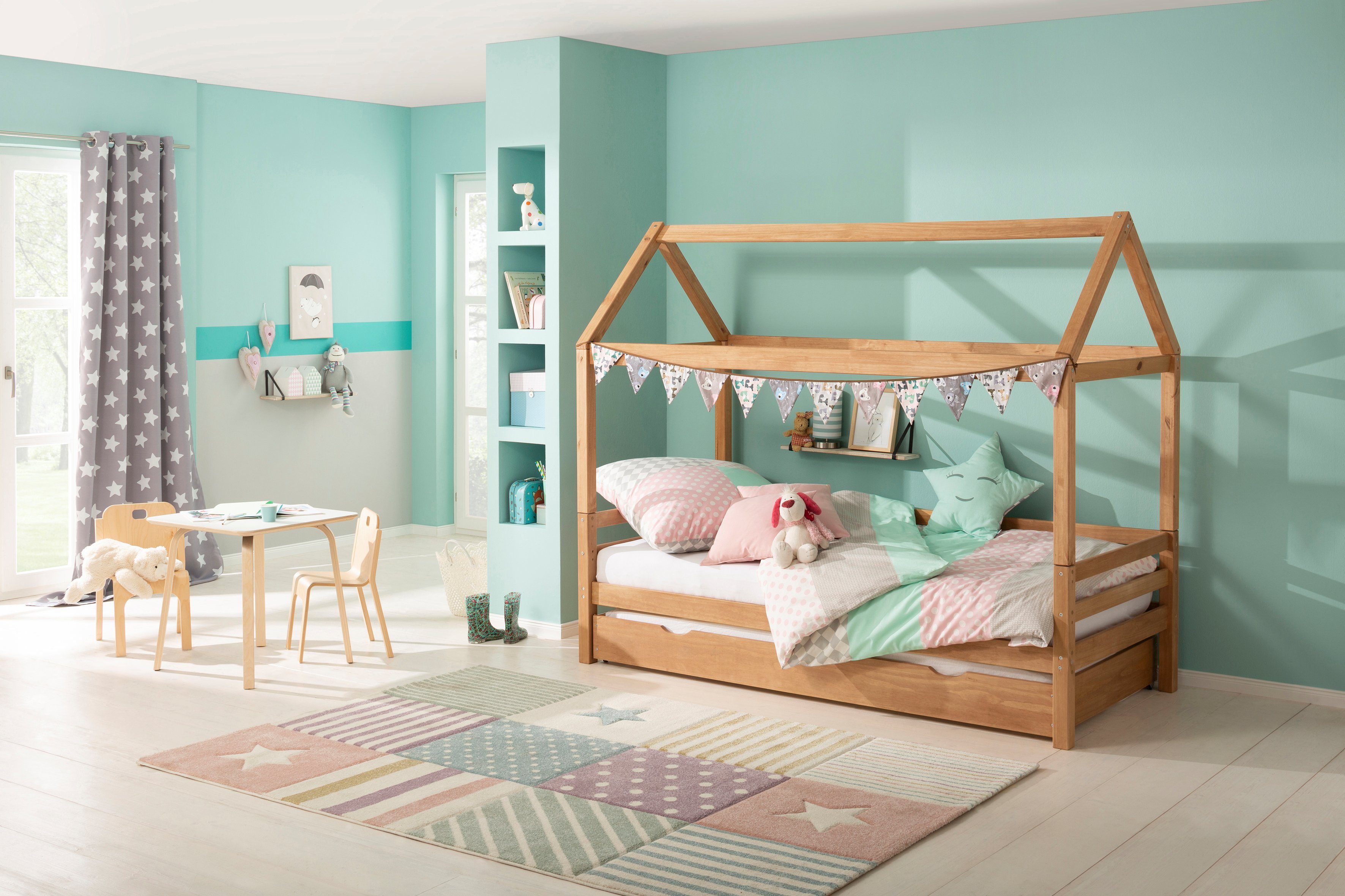 Lüttenhütt Kinderledikant Alpi inclusief bedlade en lattenbodem, ligoppervlak 90x200 cm,