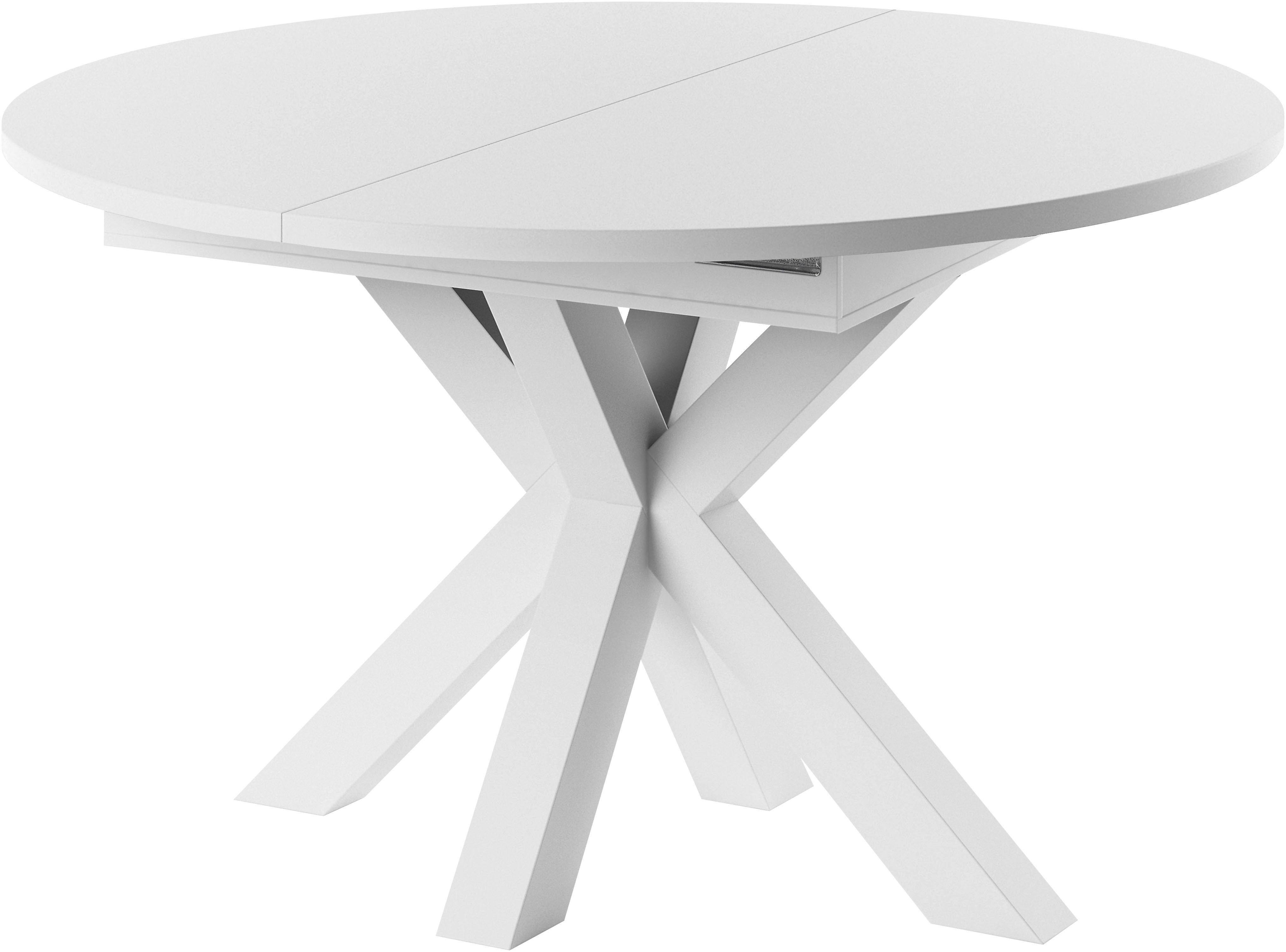 set one by Musterring Eettafel New Atlanta met ronde plaat, uitschuifbaar, stervoet, afmetingen ø130 cm (170x130 cm)
