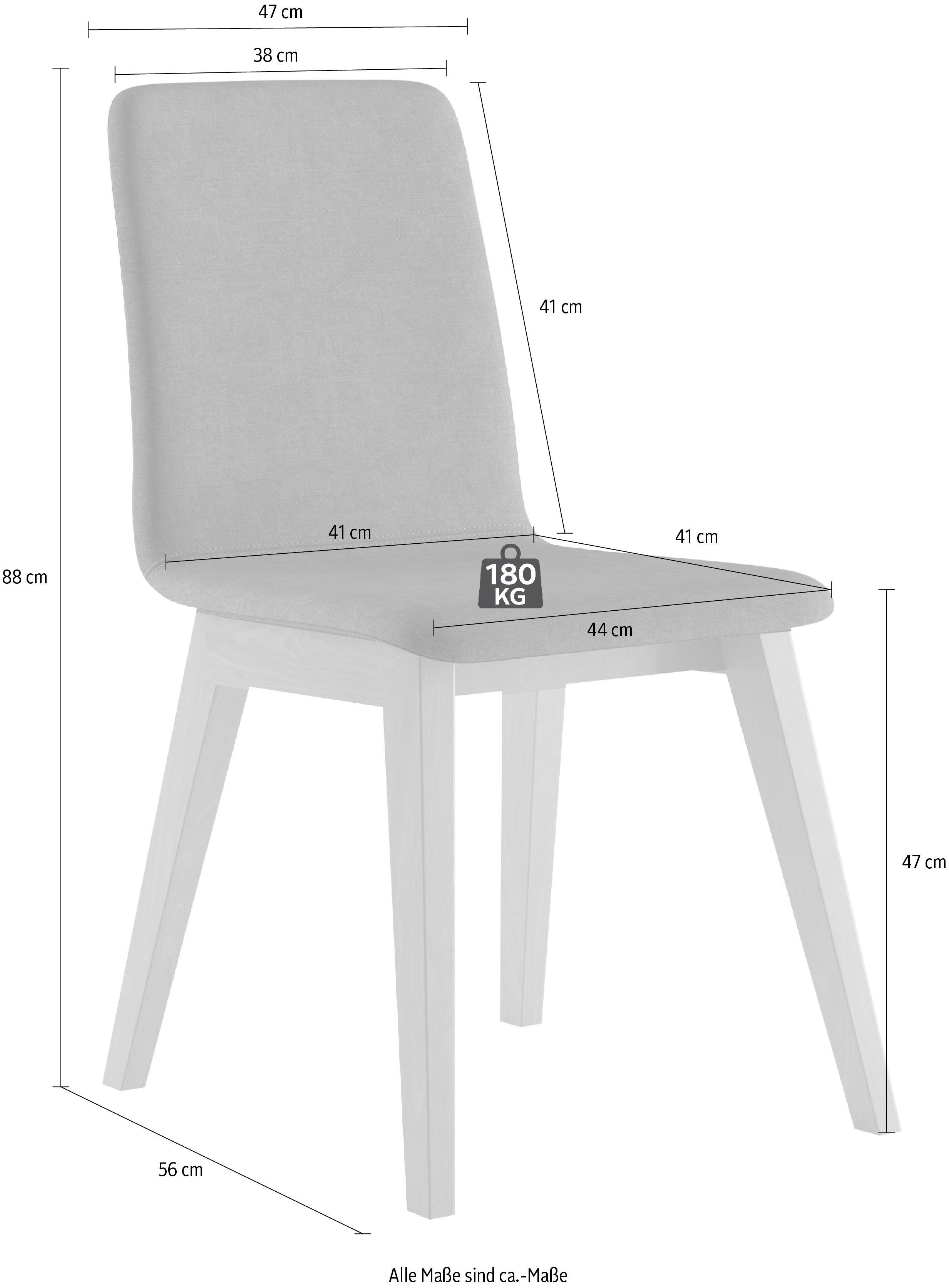 INOSIGN Stoel Sandy met verschillende stoelpootkleuren en kleurvarianten, zithoogte 47 cm (2 stuks)