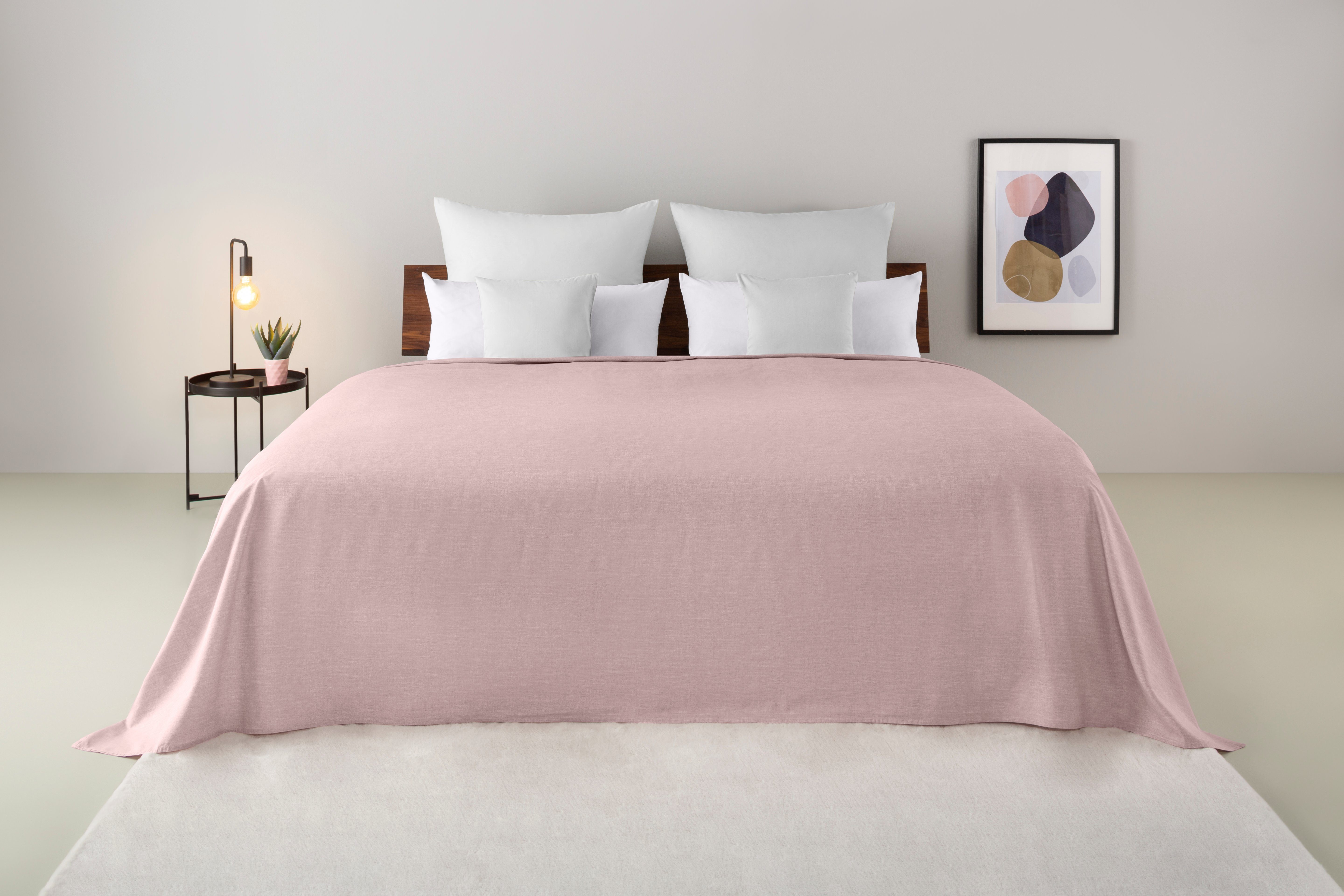 Home affaire Sprei Melli sprei, foulard in landhuisstijl, voor kinderen en volwassenen spreien roze