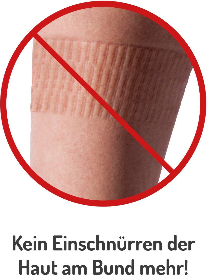 Fußgut Diabetessokken Venenvriendelijke kniekousen met Airchannel voetventilatie versterkte voetkussens, brede band, drukontlasting, comfortabele band (2 paar)