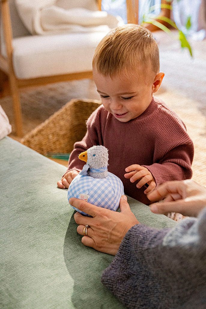 Käthe Kruse Grijpspeeltje Ebba eend, rammelaar + bal