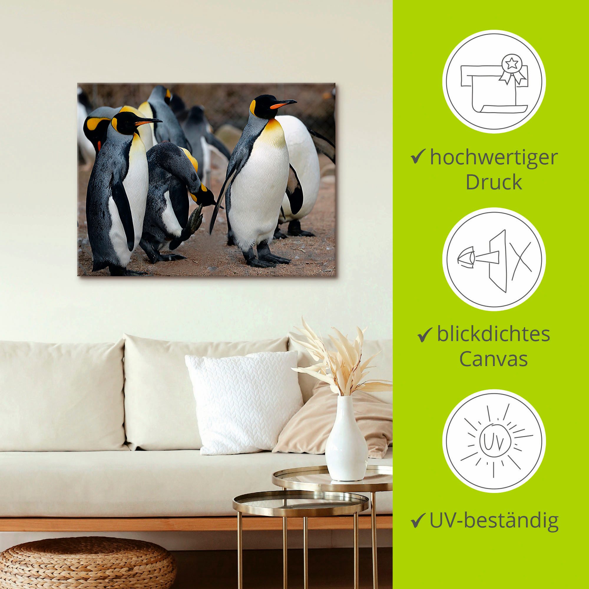 Artland Artprint Koningspinguïn als artprint op linnen, muursticker in verschillende maten