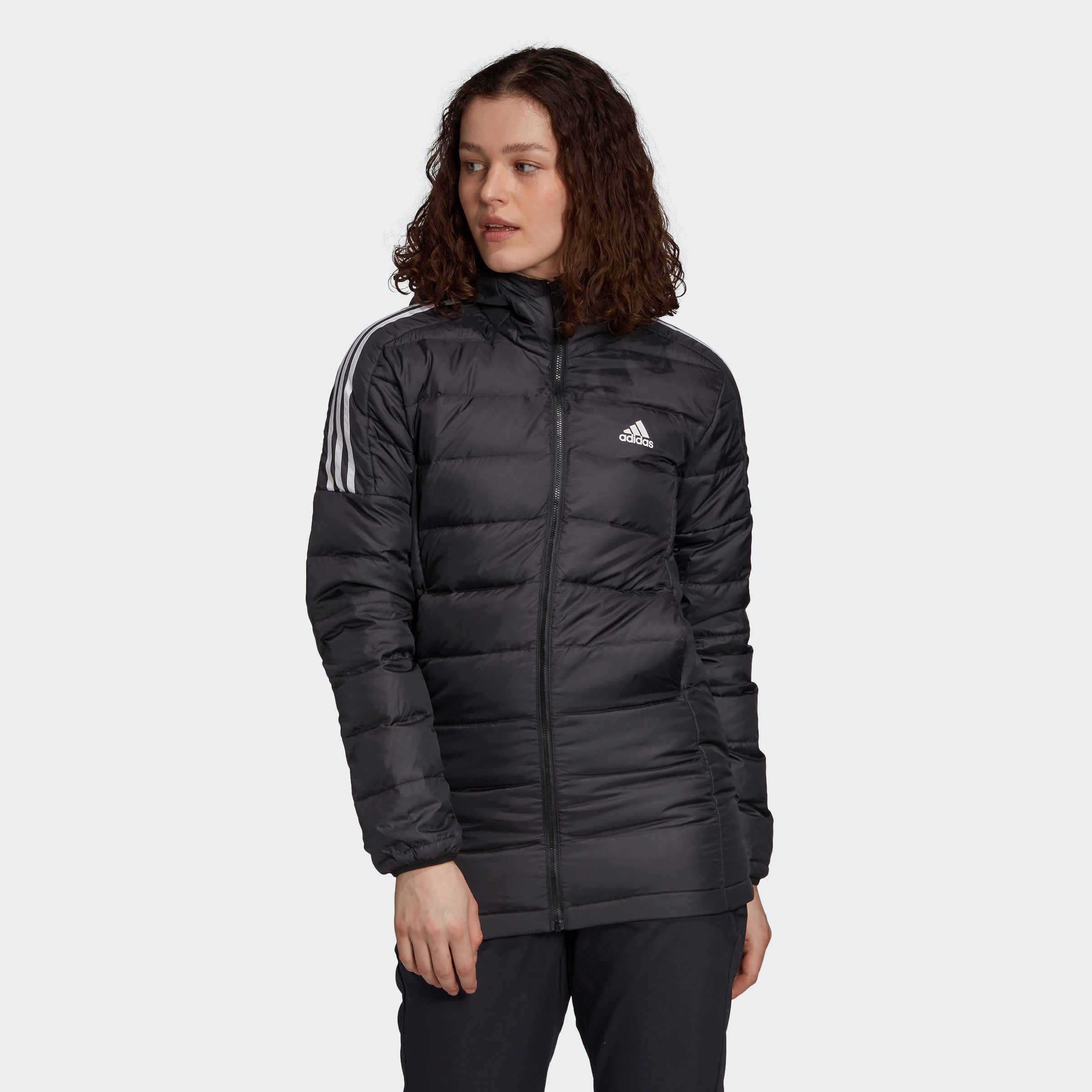 adidas Sportswear Outdoorjack ESSENTIALS DAUNENPARKA dames wandelen & outdoor maat XS zwart