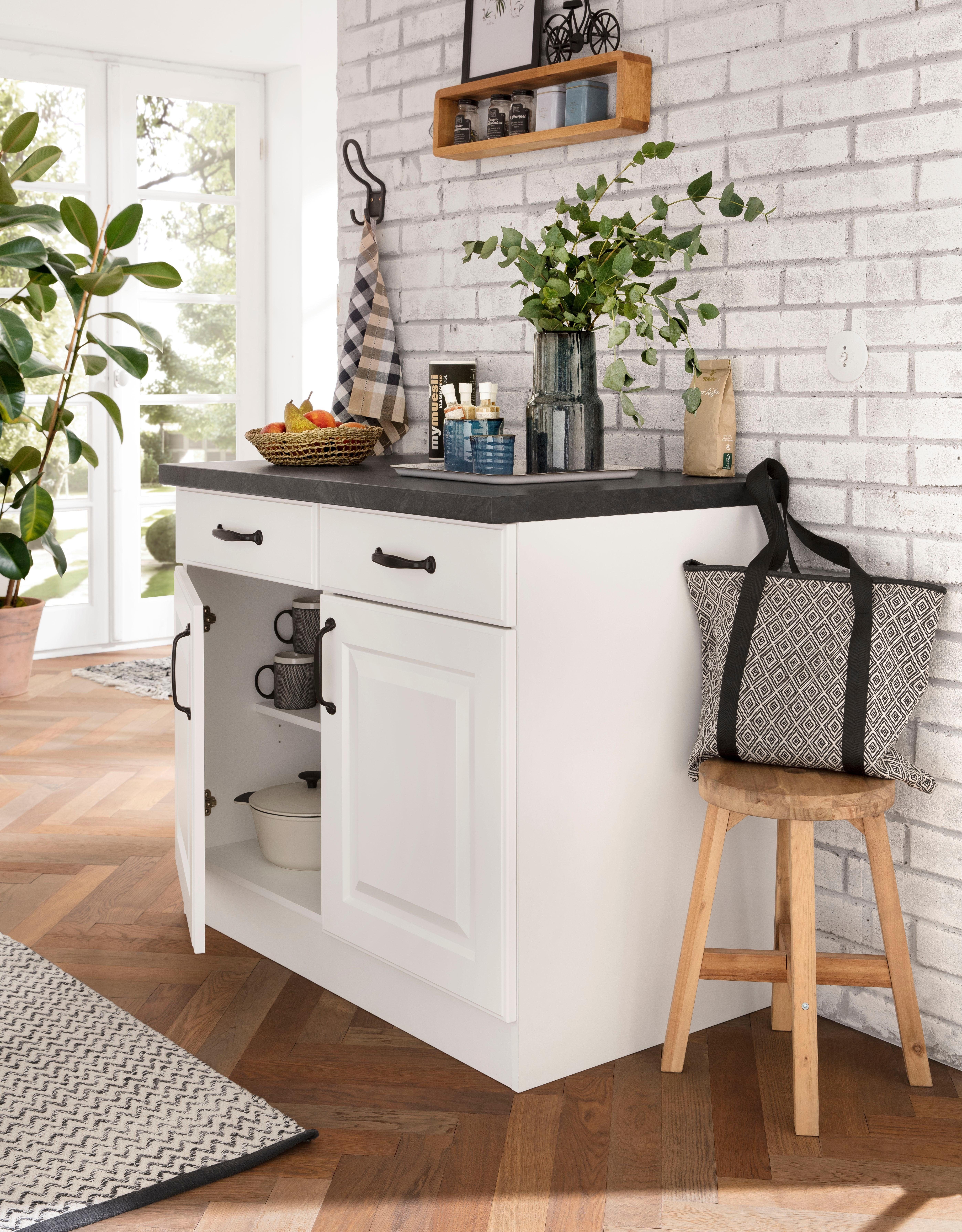 wiho Küchen Onderkast Erla 100 cm breed met vakkenfront