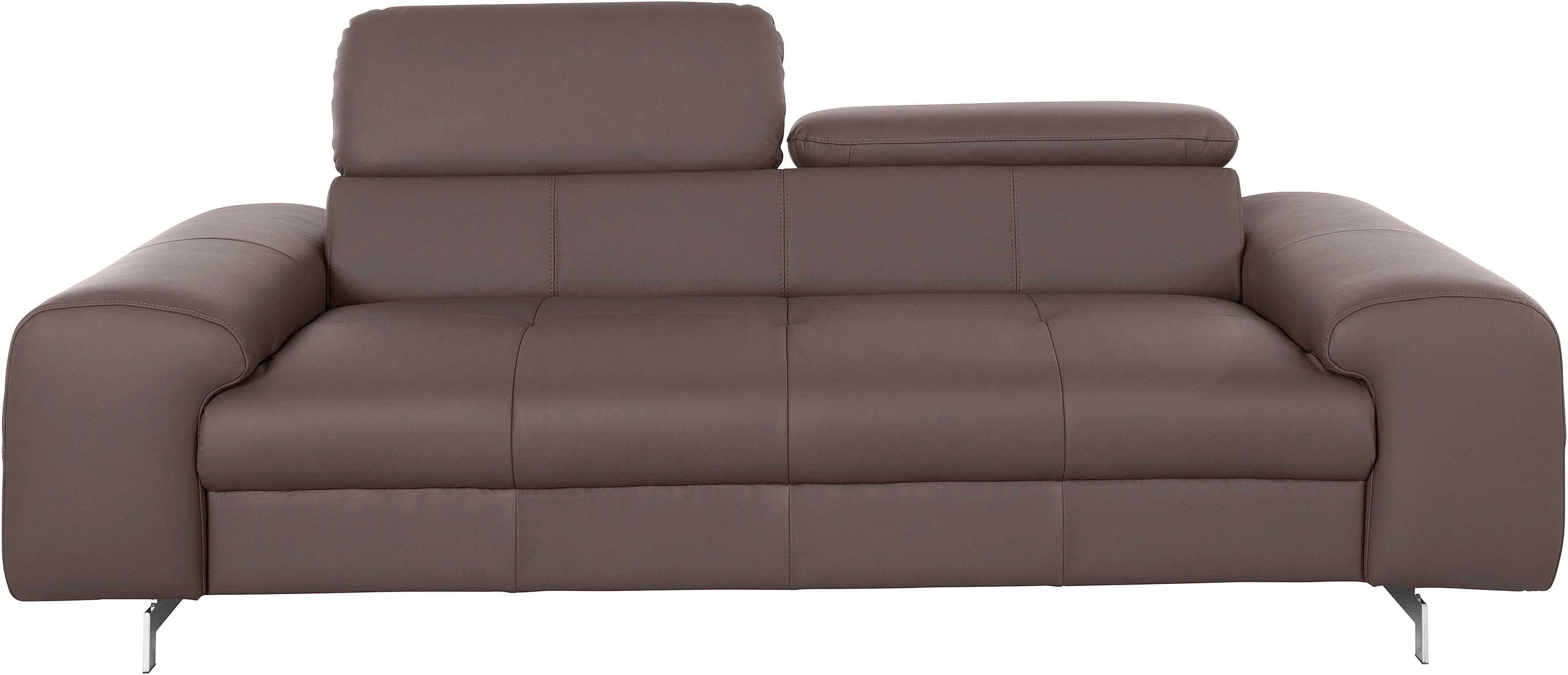 COTTA 3-zitsbank Chef Big-sofa met verstelbare rugleuning, elegante metalen poten