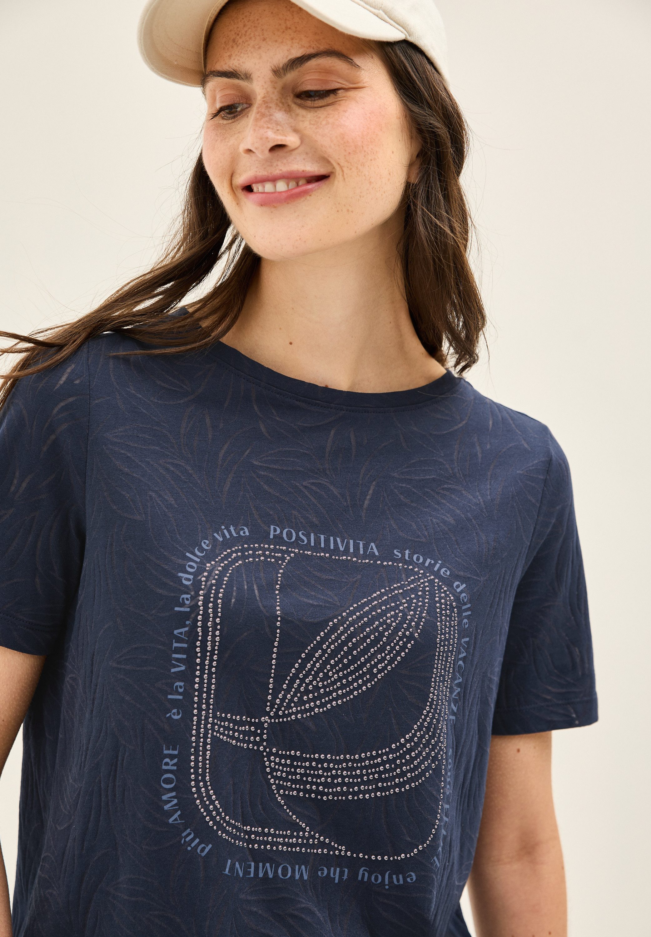 Cecil T-shirt met siersteentjes