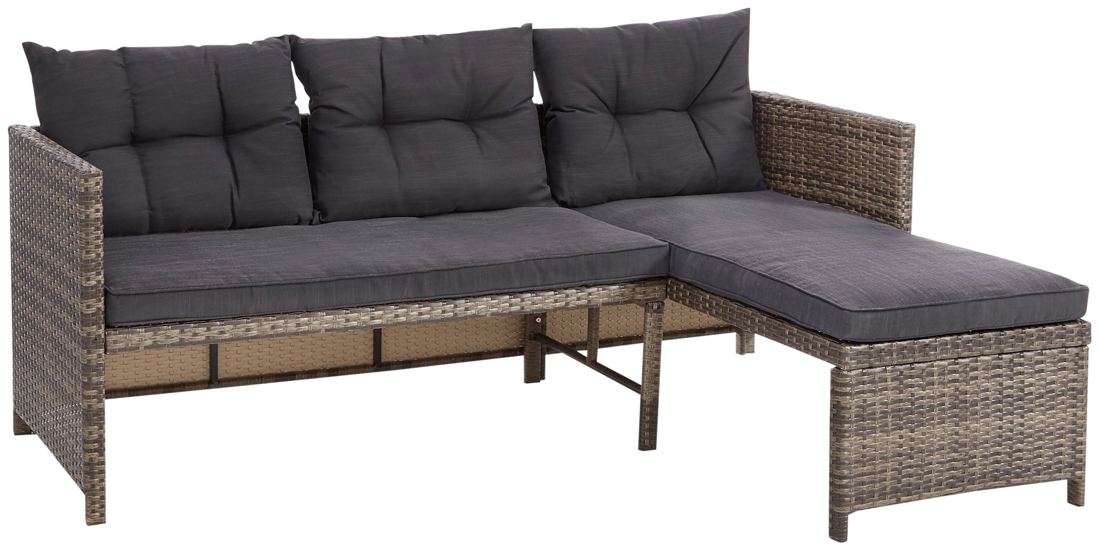 KONIFERA Tuinset Cádiz Tafelblad van veiligheidsglas, balkonset, 3 personen (set, 7-delig)