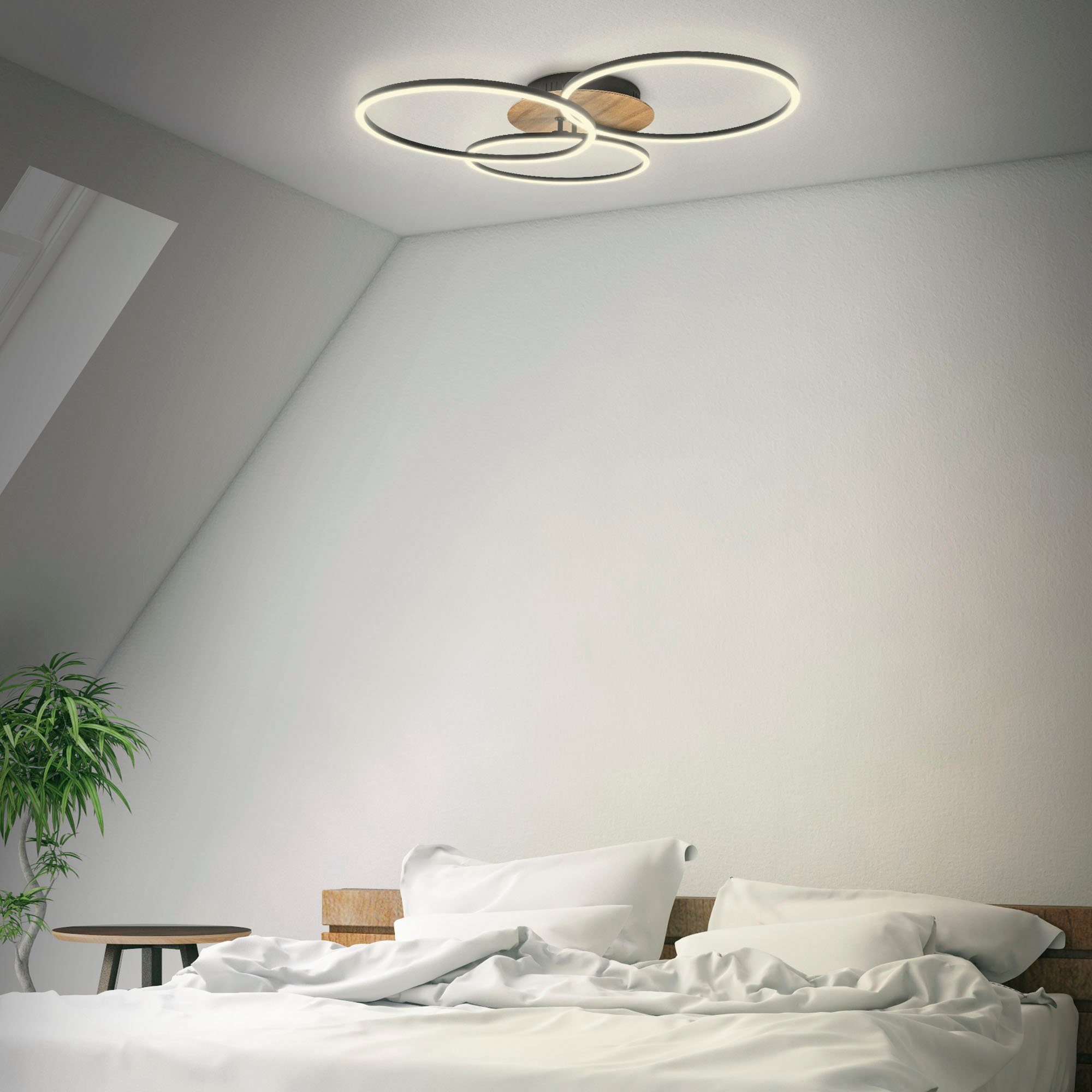 B.K.Licht Led-plafondlamp BK_FR1528 LED plafondlamp, 40 watt, kleurtemperatuurregeling, dimbaar (1 stuk)