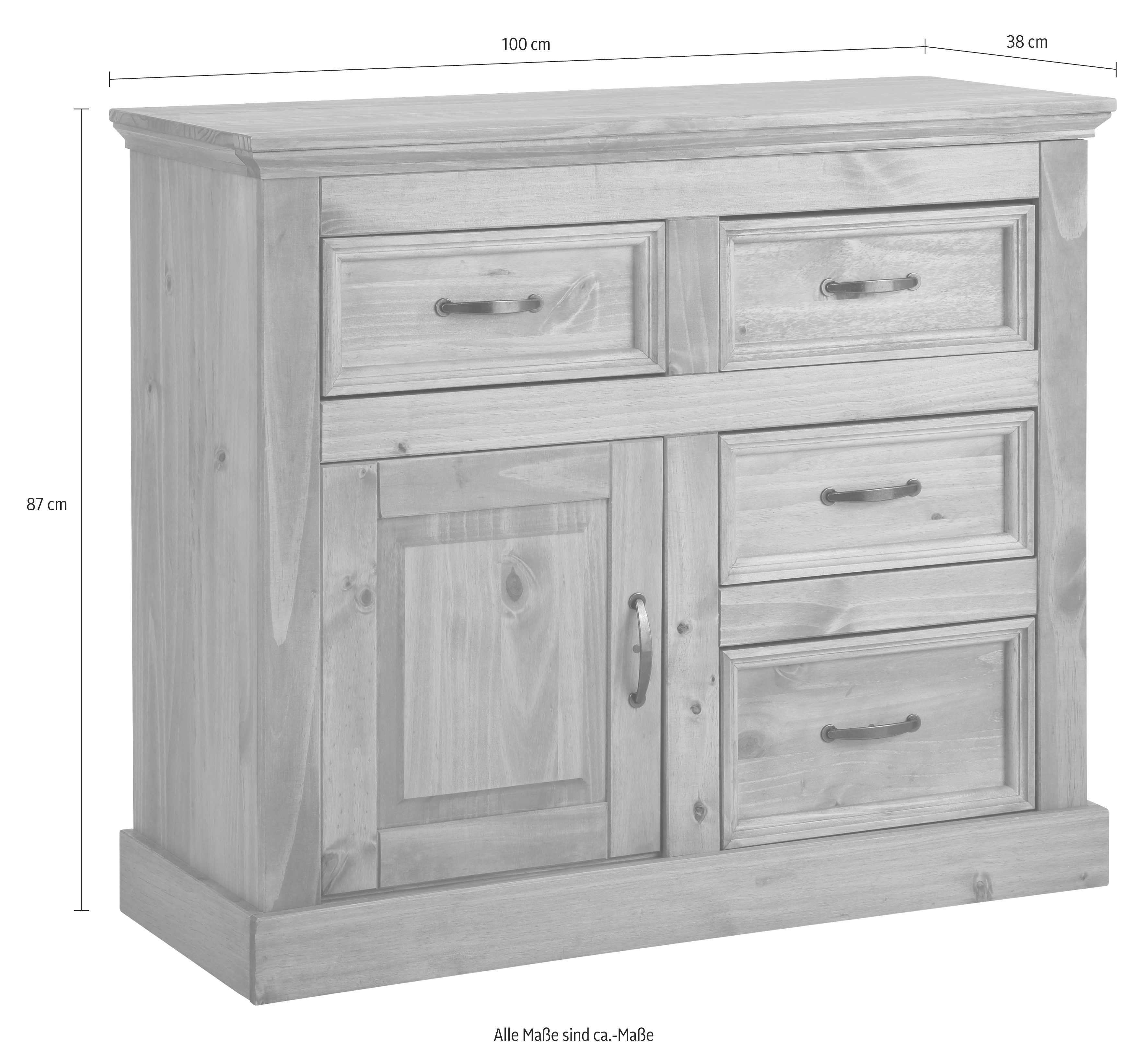 Home affaire Dressoir Selma Commode, breedte/hoogte 100/87 cm