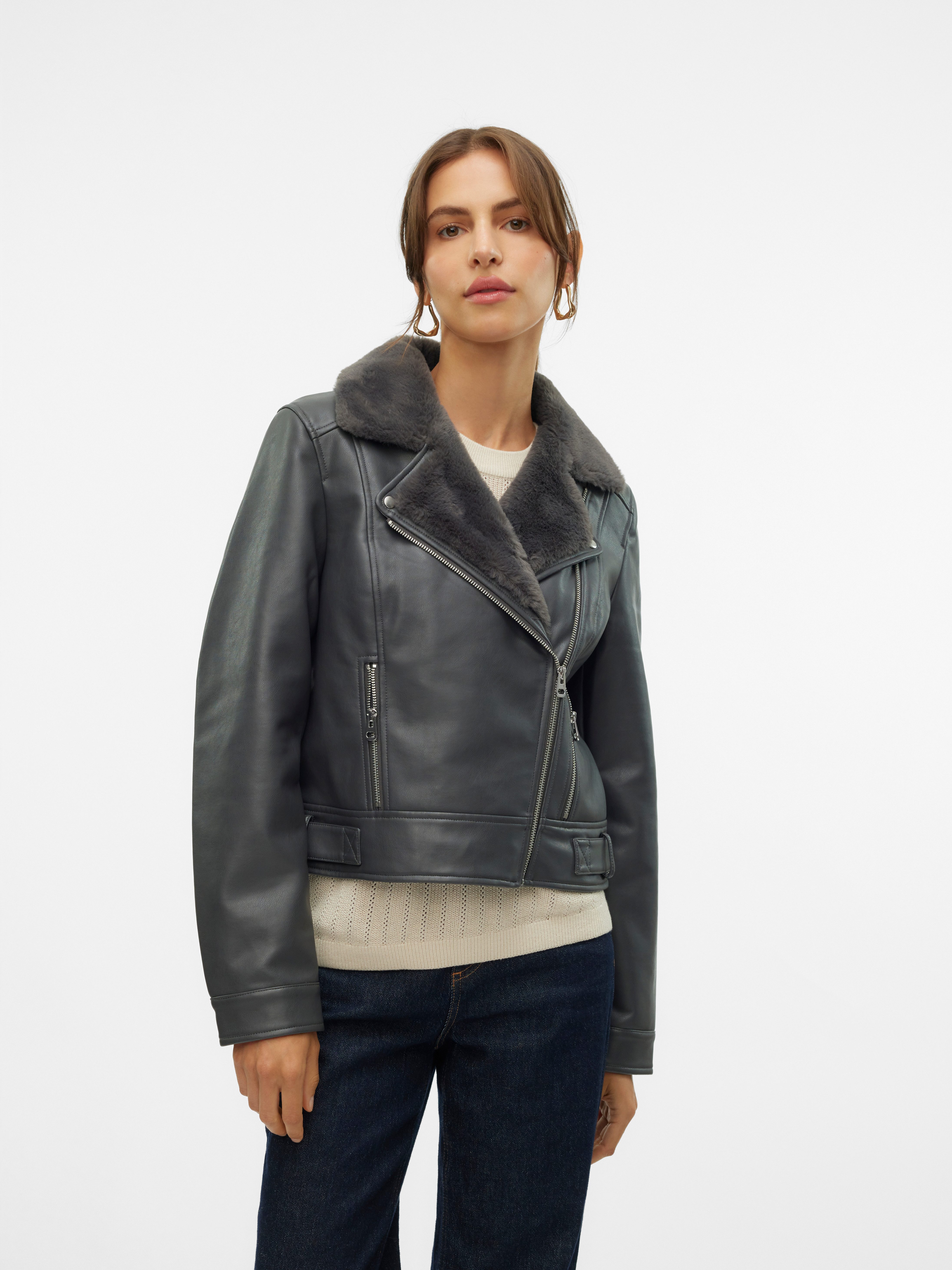 Vero Moda Imitatieleren jack VMHAILEY SHORT COATED JACKET