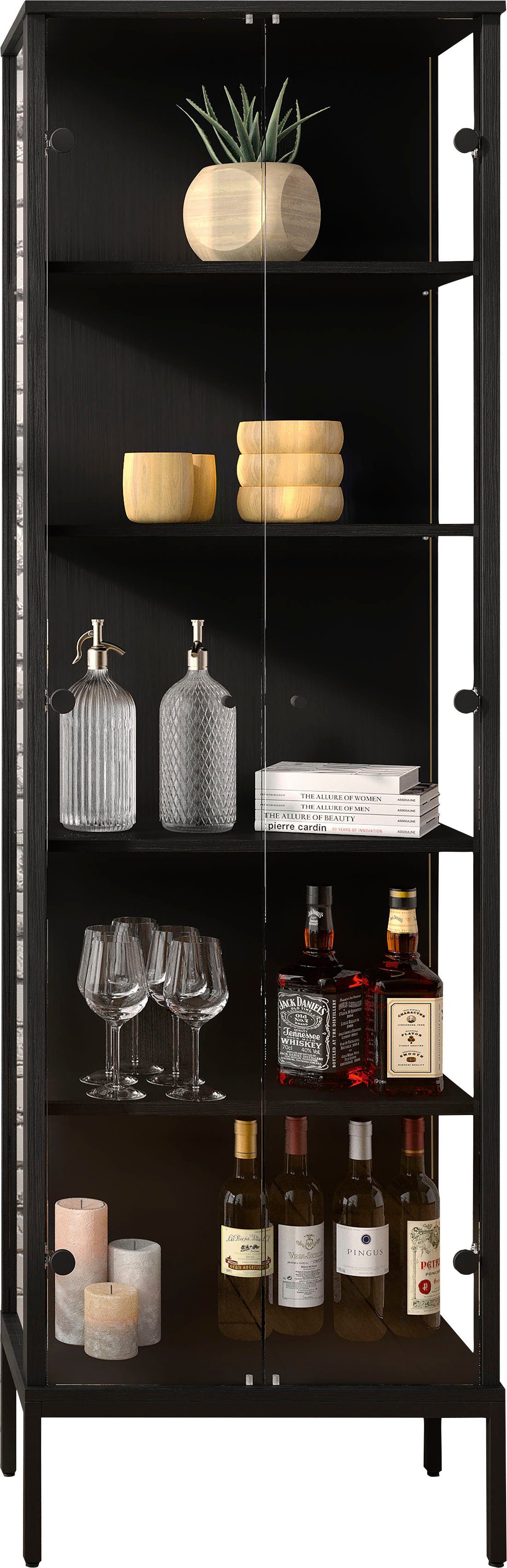 fif möbel Vitrinekast Step Standvitrine, vitrinekast, glazen vitrine, verzamelvitrine (1 stuk)