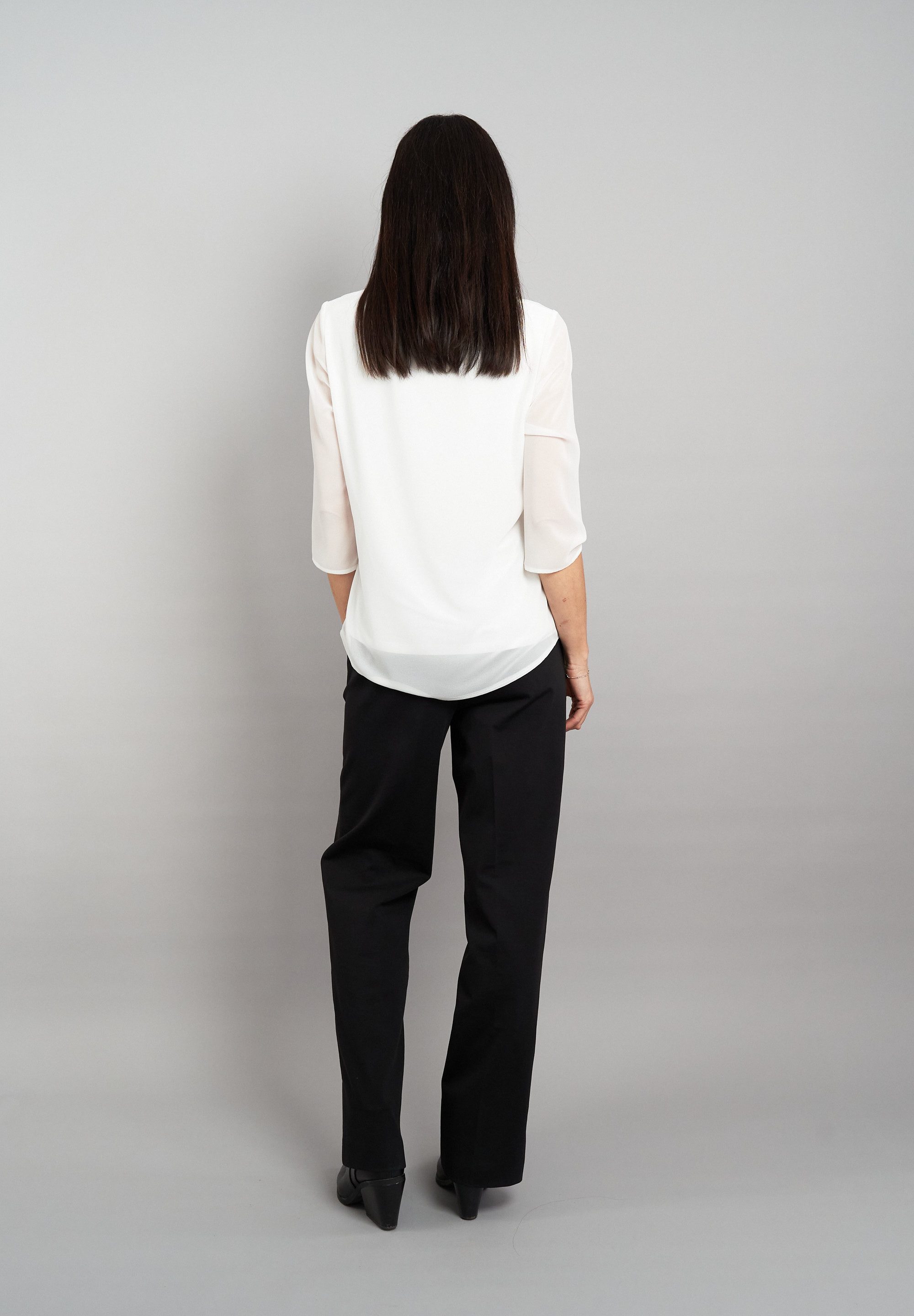 Seidel Moden Chiffon blouse met 3/4-mouwen en in dubbele-lagenlook