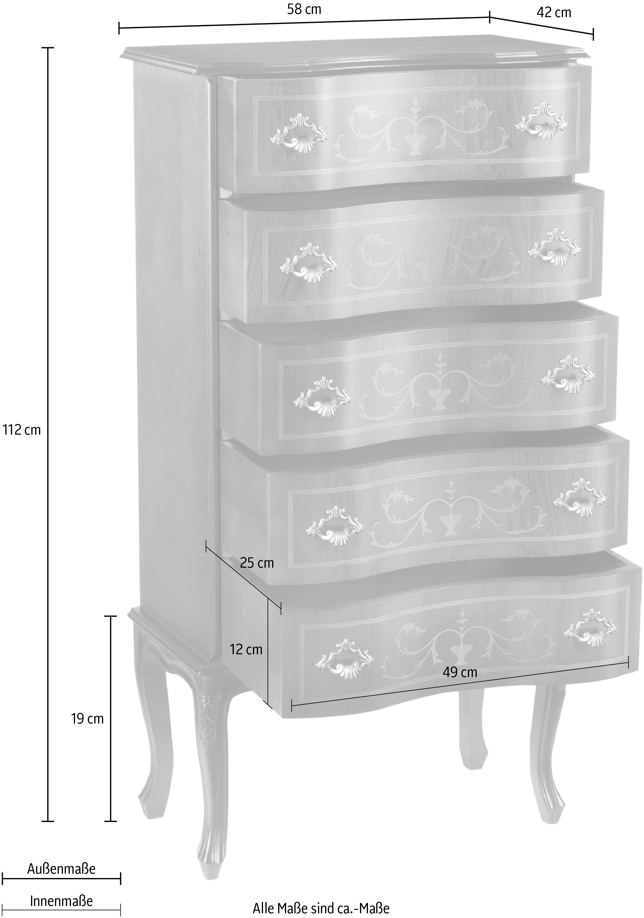 Home affaire Kast Roma Breedte 58 cm